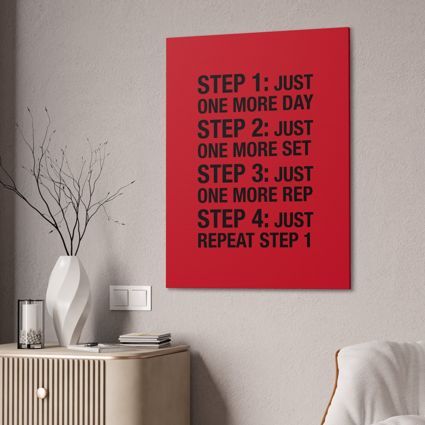 Steps 1 - 4 (Gym Inspiration) - Canvas Stretched (0.75")
