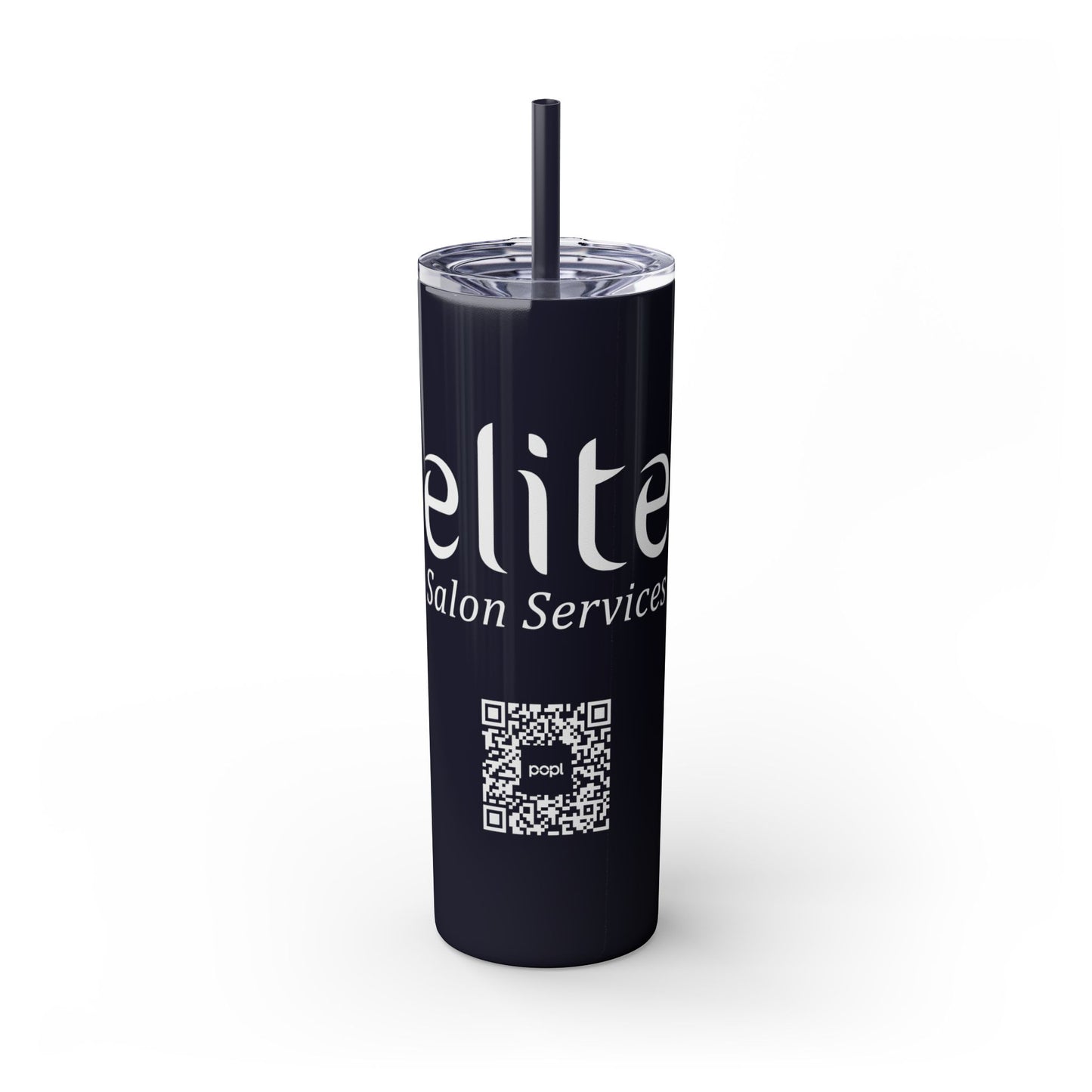 Elite Salon Services Custom Skinny Tumbler With Straw (20oz)