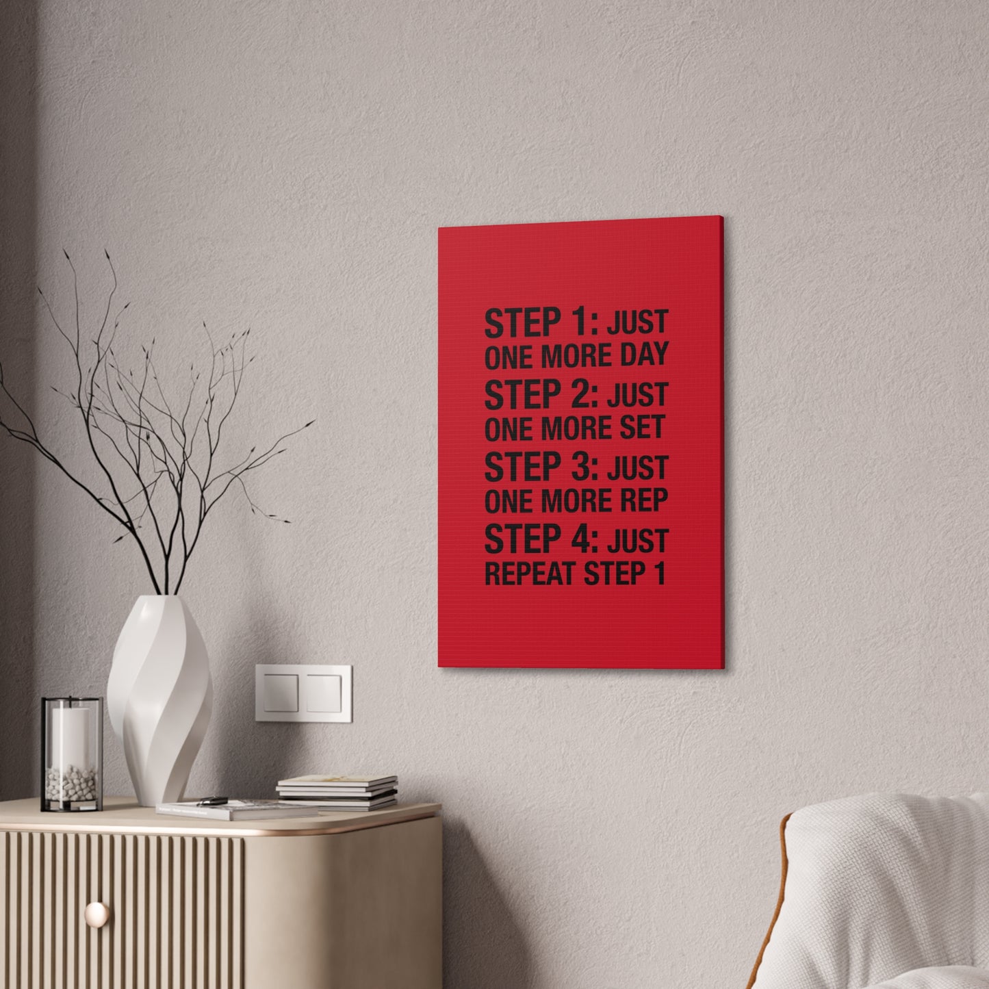 Steps 1 - 4 (Gym Inspiration) - Canvas Stretched (0.75")