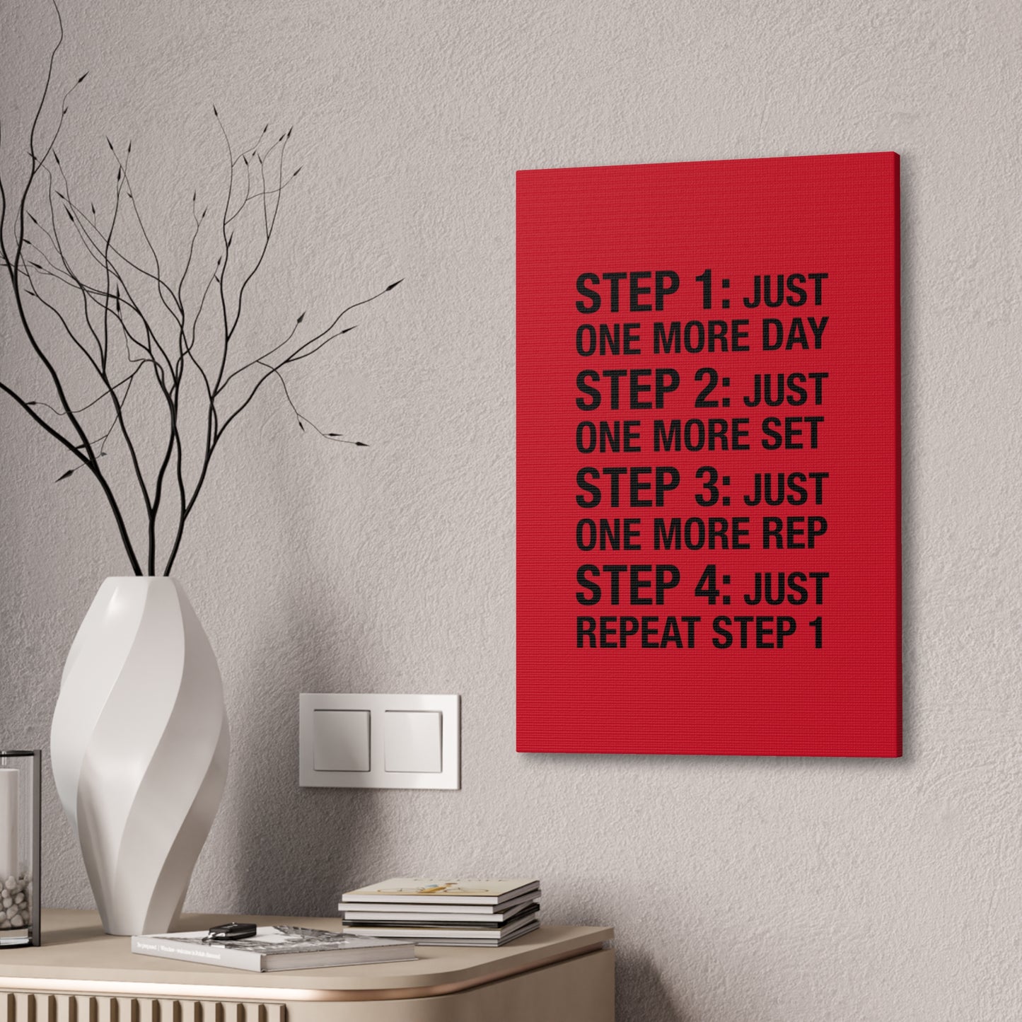 Steps 1 - 4 (Gym Inspiration) - Canvas Stretched (0.75")