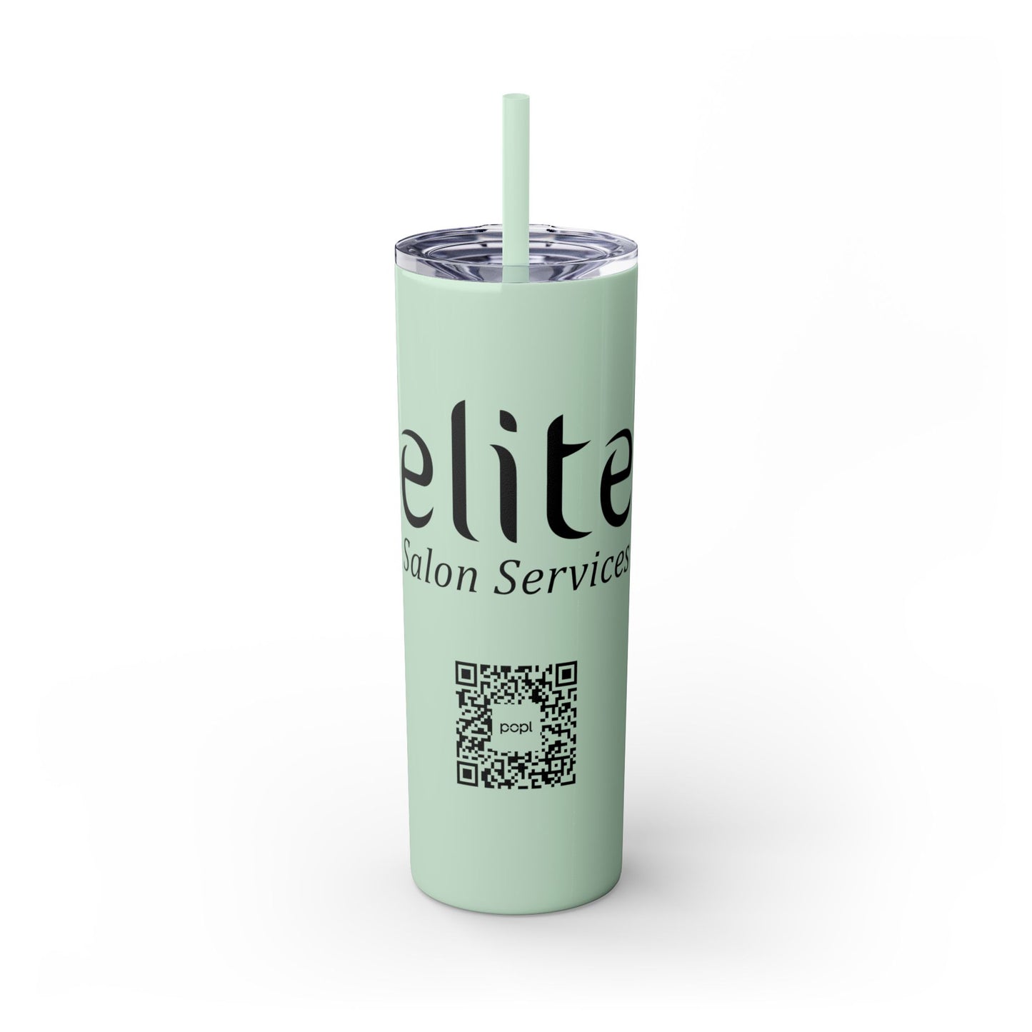Elite Salon Services Custom Skinny Tumbler With Straw (20oz)