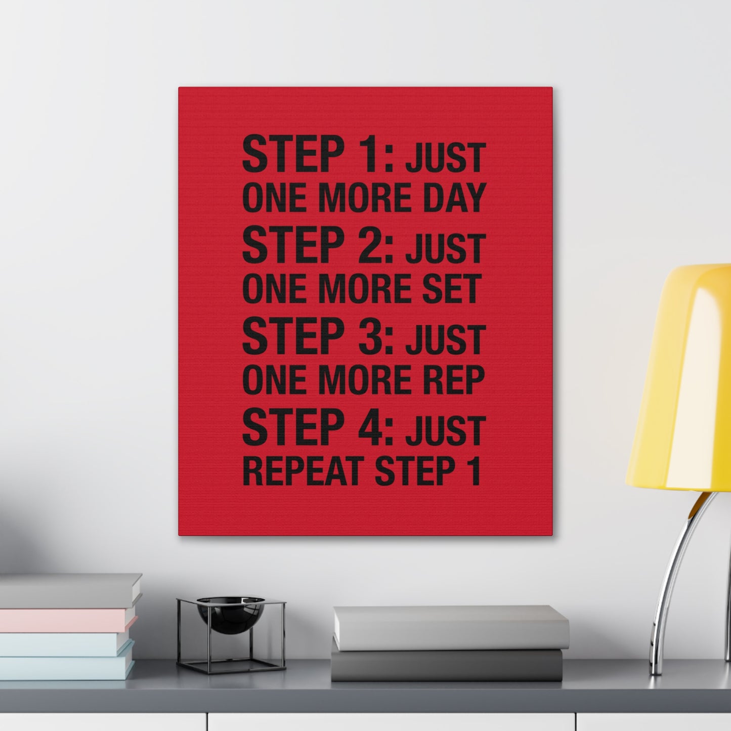Steps 1 - 4 (Gym Inspiration) - Canvas Stretched (0.75")