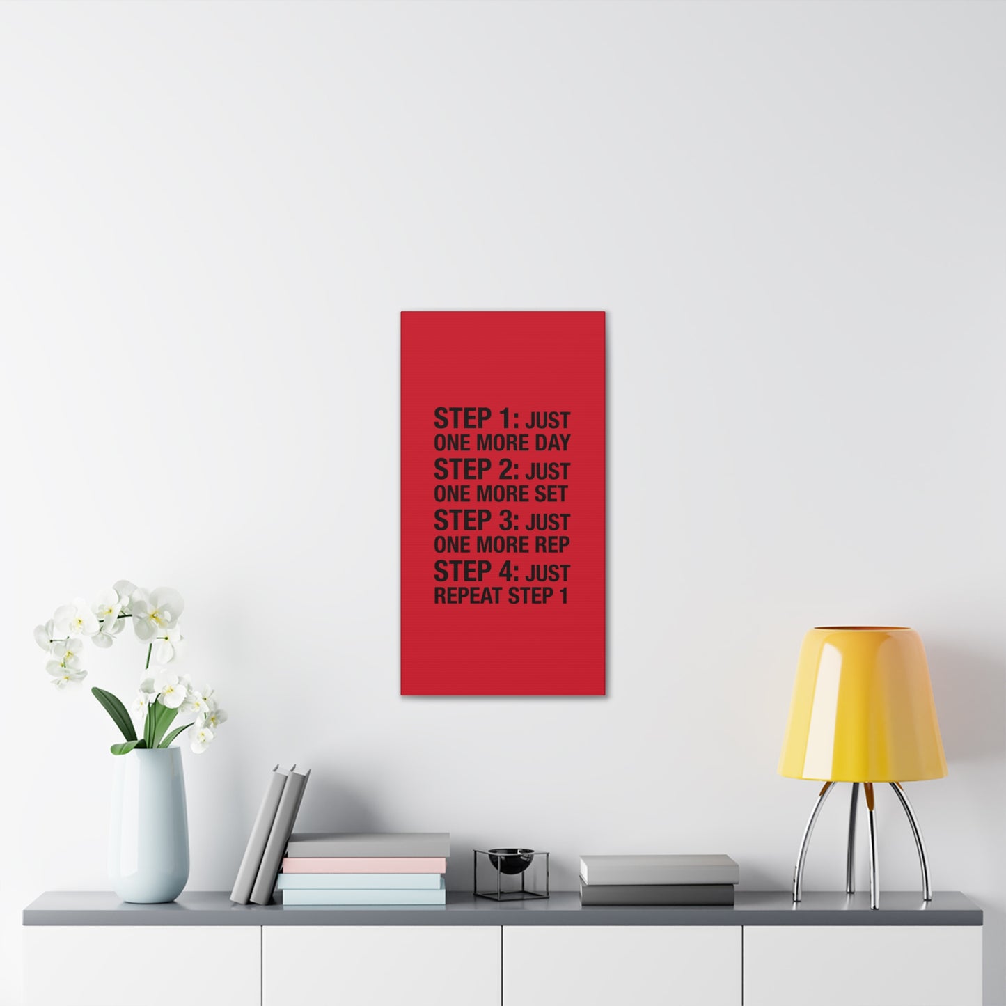 Steps 1 - 4 (Gym Inspiration) - Canvas Stretched (0.75")