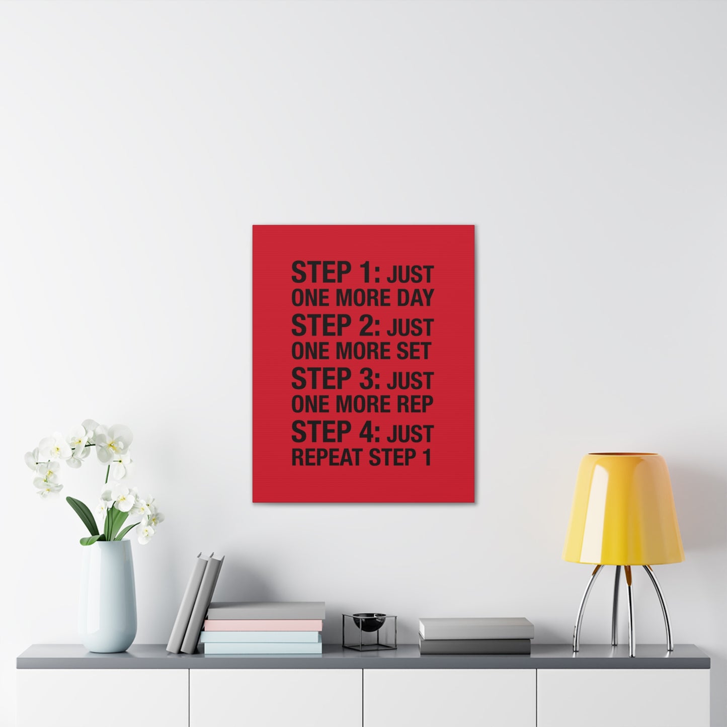 Steps 1 - 4 (Gym Inspiration) - Canvas Stretched (0.75")
