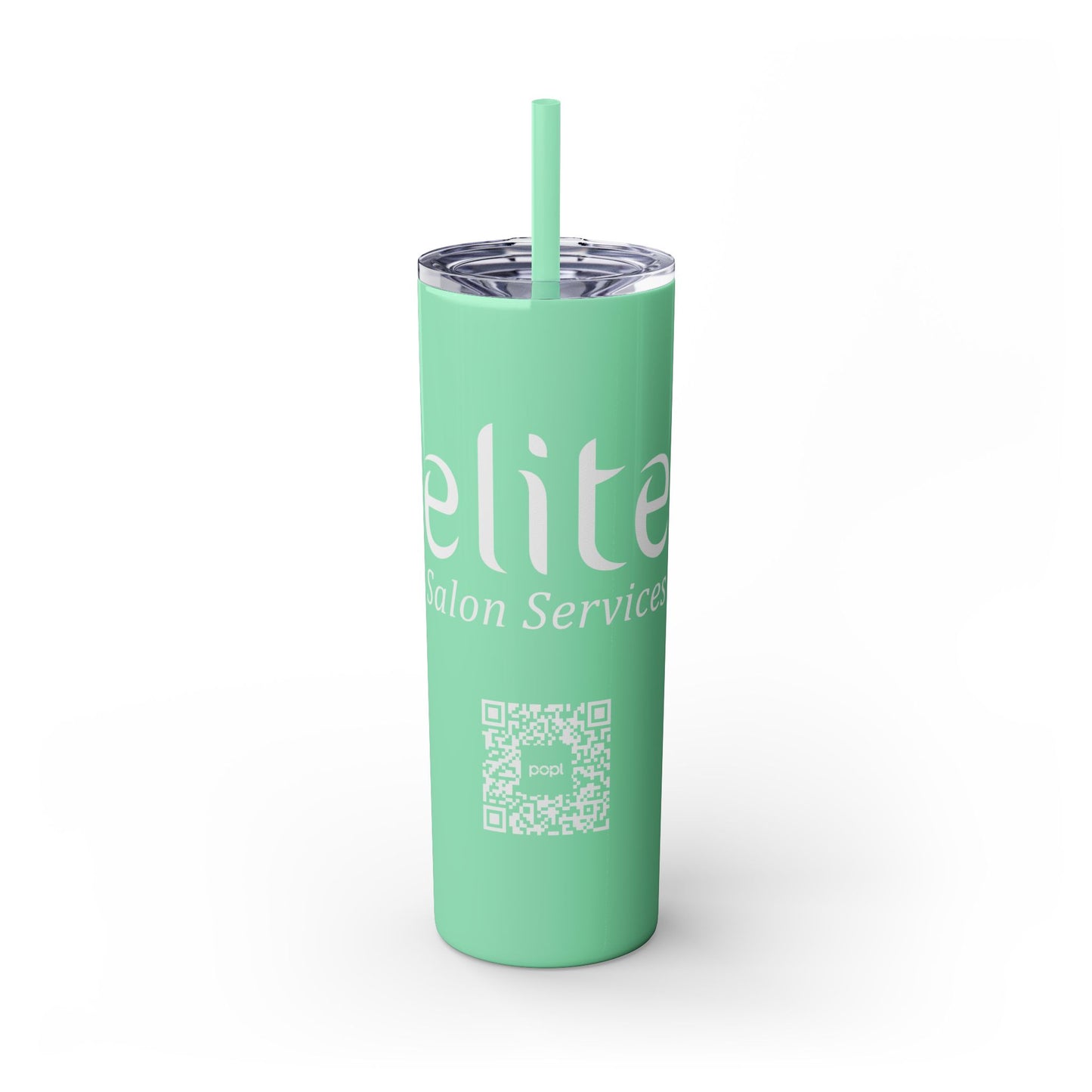 Elite Salon Services Custom Skinny Tumbler With Straw (20oz)