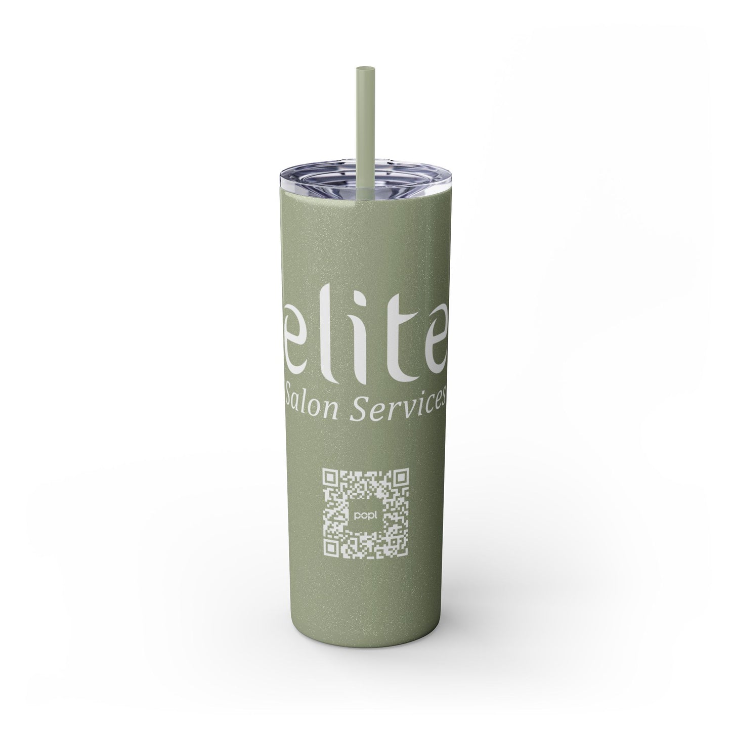 Elite Salon Services Custom Skinny Tumbler With Straw (20oz)