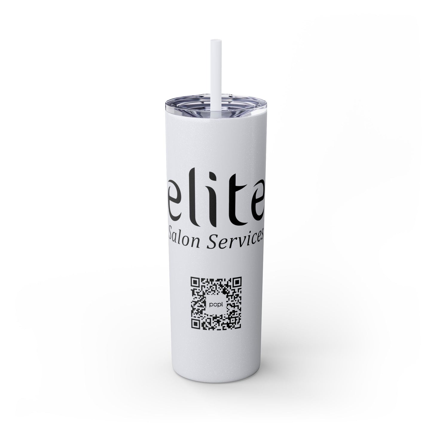 Elite Salon Services Custom Skinny Tumbler With Straw (20oz)