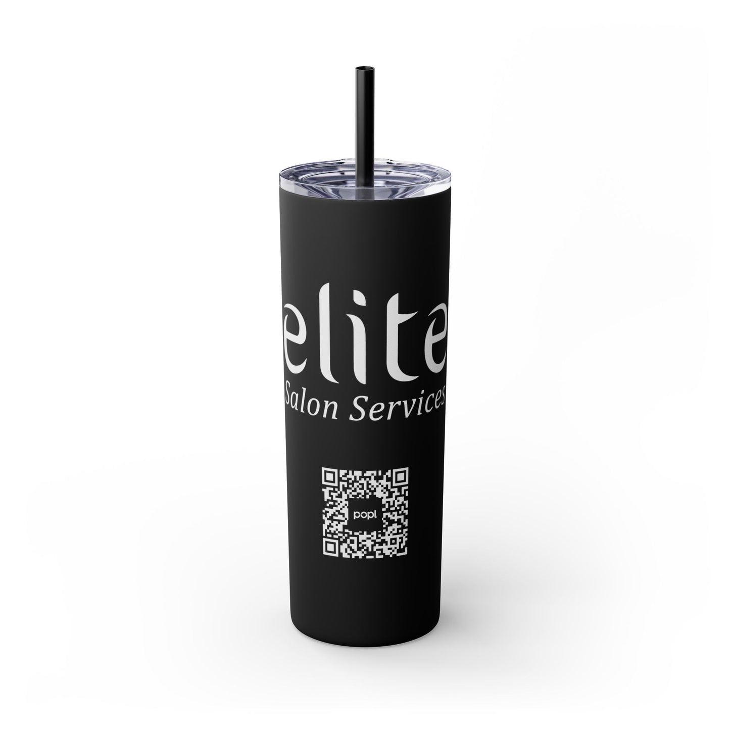 Elite Salon Services Custom Skinny Tumbler With Straw (20oz)