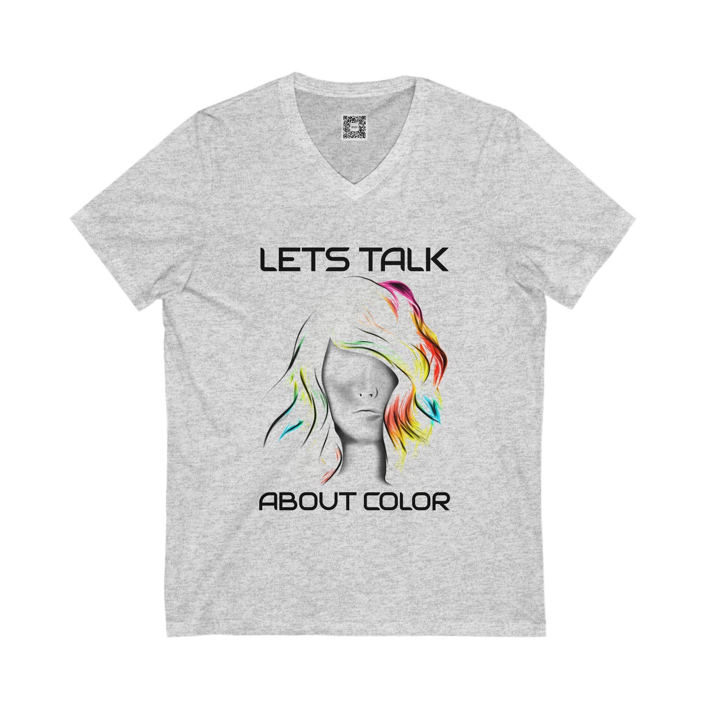 'Lets Talk About Color' (Colorway 2) V-Neck Tee (Unisex)