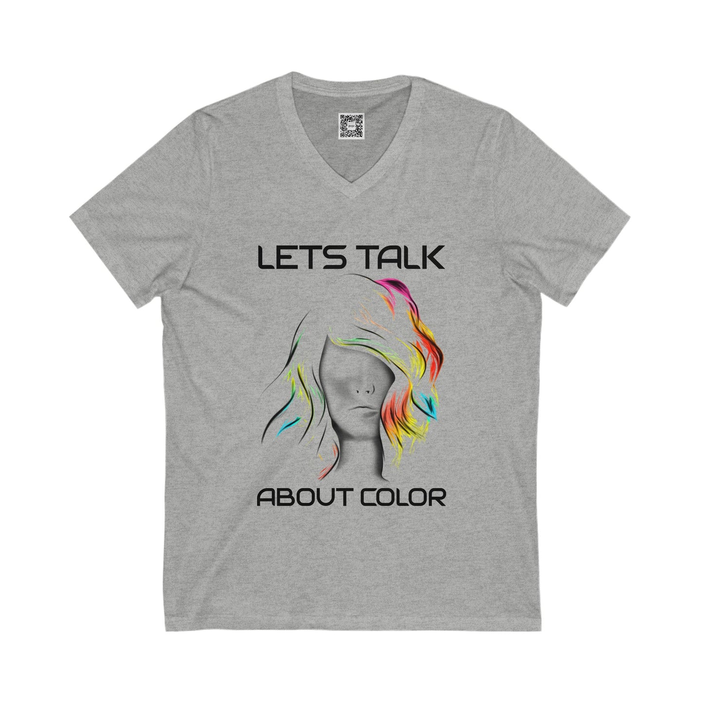 'Lets Talk About Color' (Colorway 2) V-Neck Tee (Unisex)