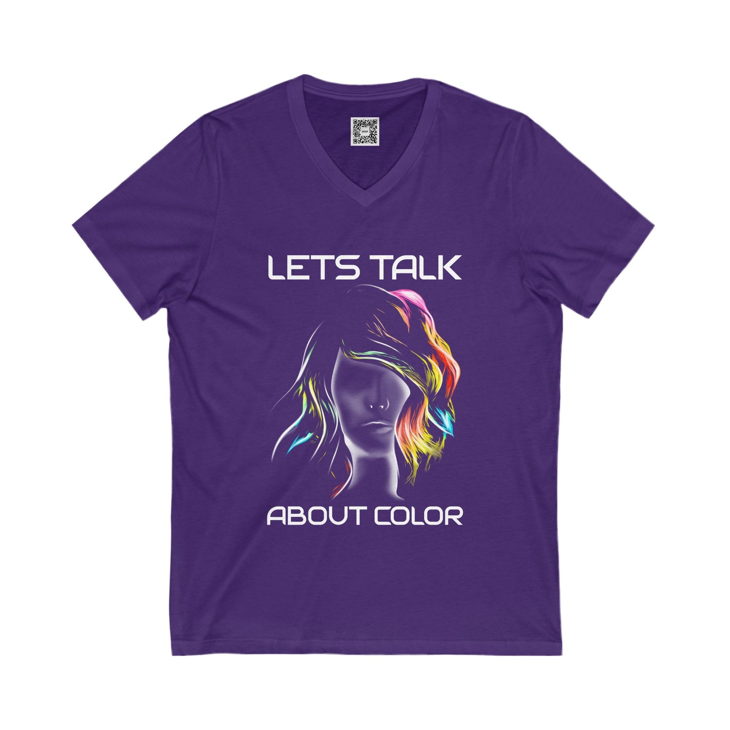 "Lets Talk About Color" (Colorway 1) V-Neck Tee (Unisex)