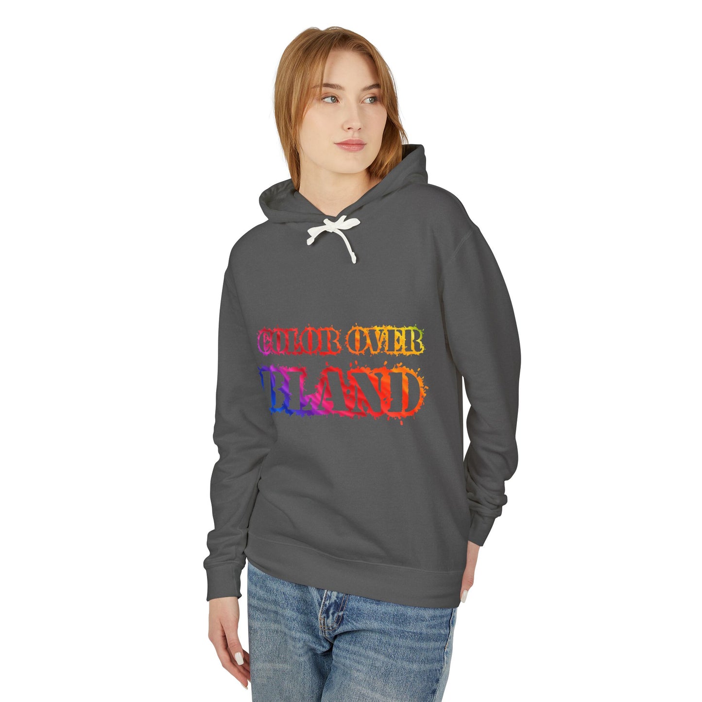 Color Over Bland (Colorway 2) Lightweight Hooded Sweatshirt