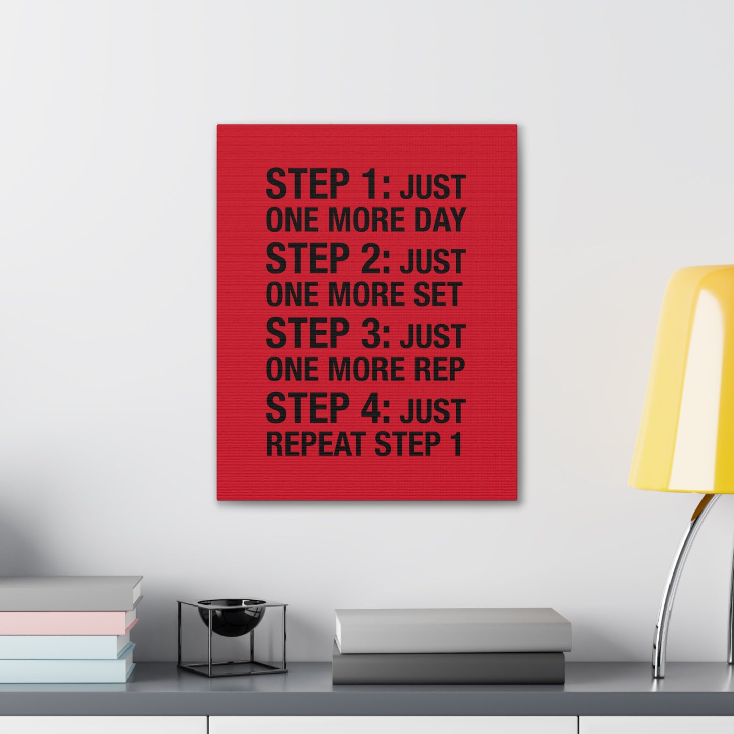 Steps 1 - 4 (Gym Inspiration) - Canvas Stretched (0.75")