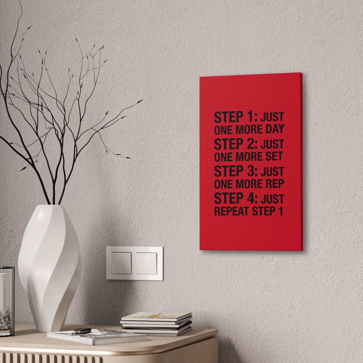 Steps 1 - 4 (Gym Inspiration) - Canvas Stretched (0.75")