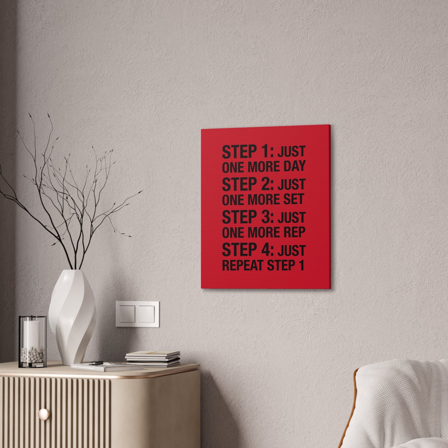 Steps 1 - 4 (Gym Inspiration) - Canvas Stretched (0.75")