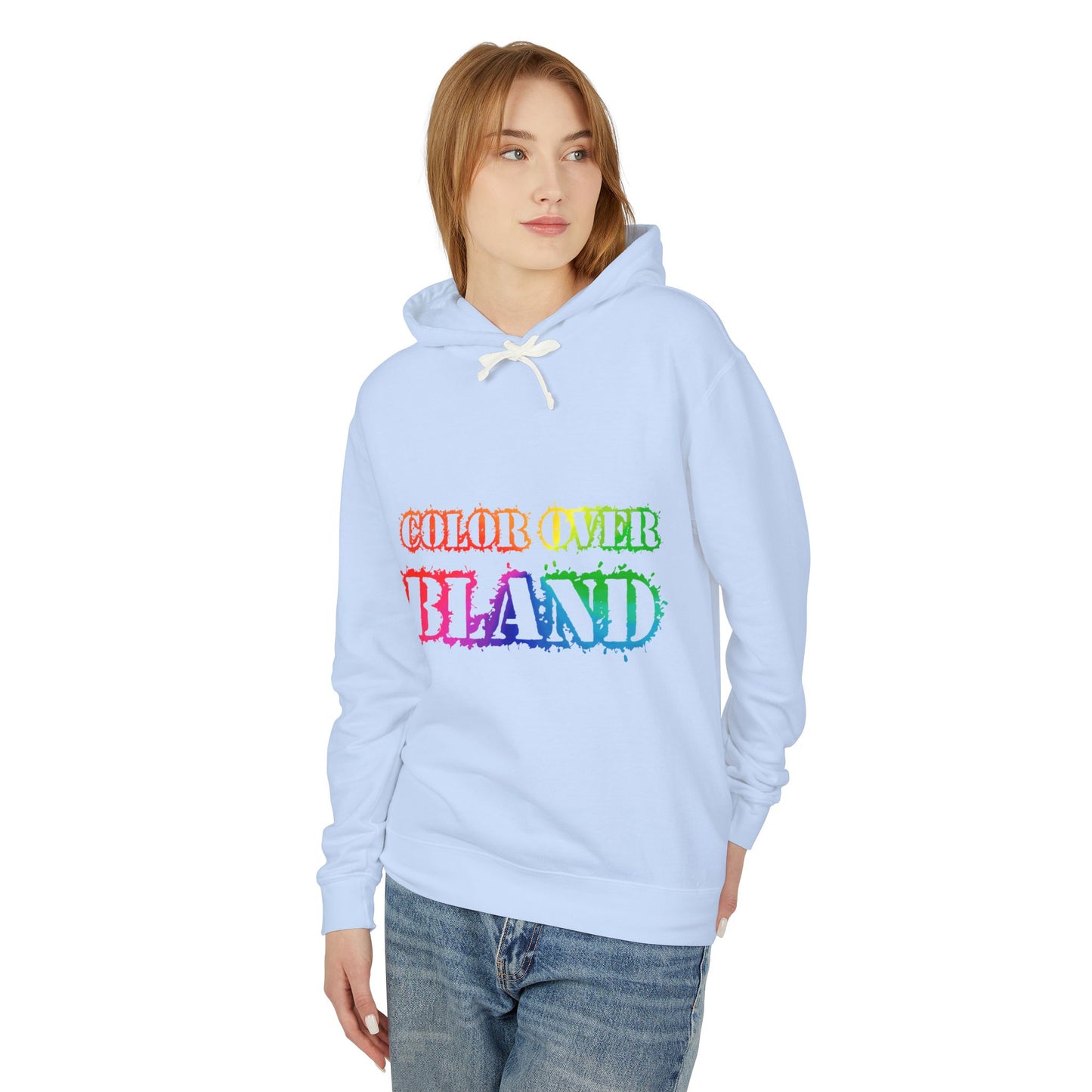 Color Over Bland (Colorway 1) Lightweight Hooded Sweatshirt