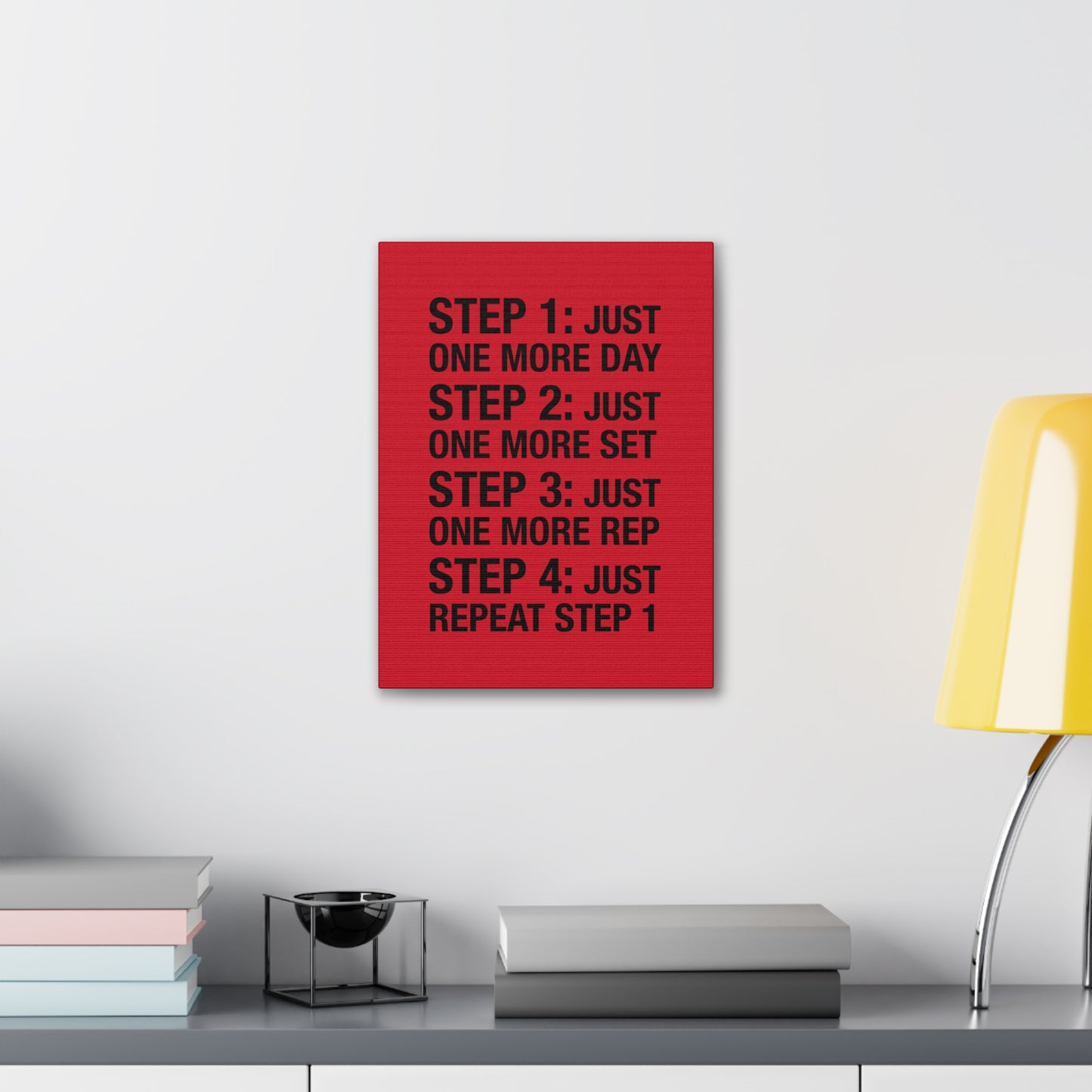 Steps 1 - 4 (Gym Inspiration) - Canvas Stretched (0.75")
