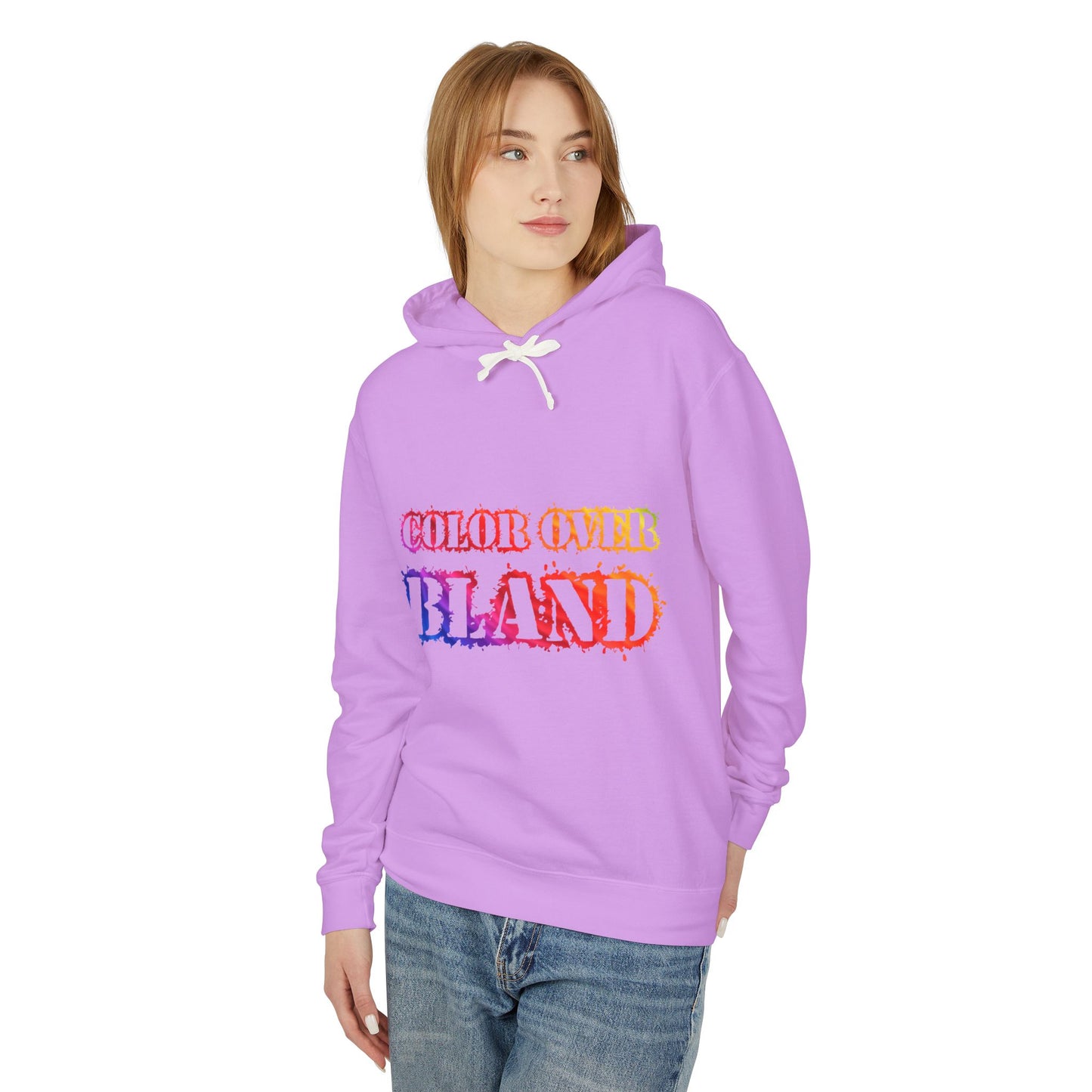 Color Over Bland (Colorway 2) Lightweight Hooded Sweatshirt