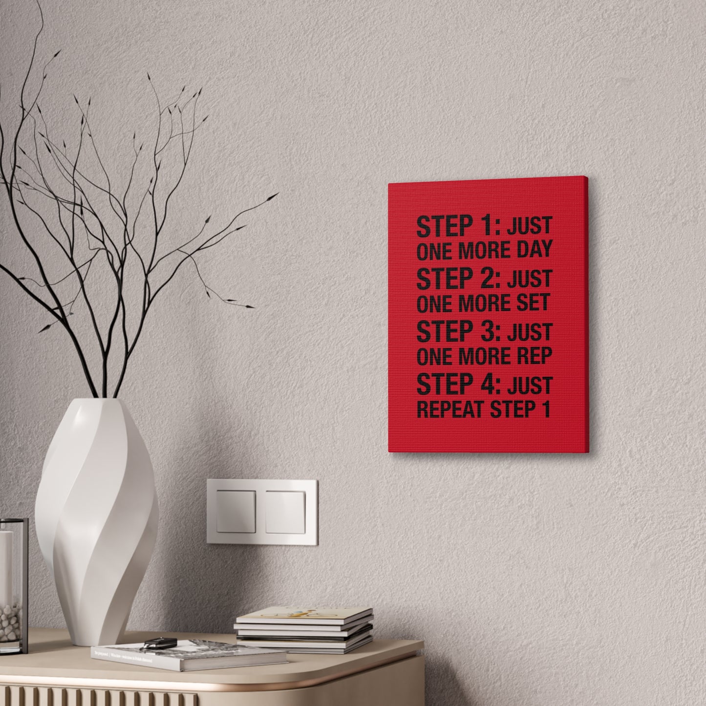 Steps 1 - 4 (Gym Inspiration) - Canvas Stretched (0.75")