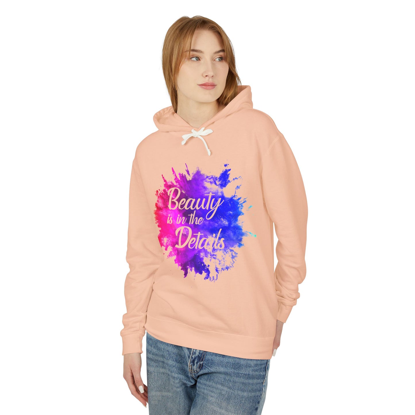 Beauty Is In The Details (Splash) Lightweight Hooded Sweatshirt