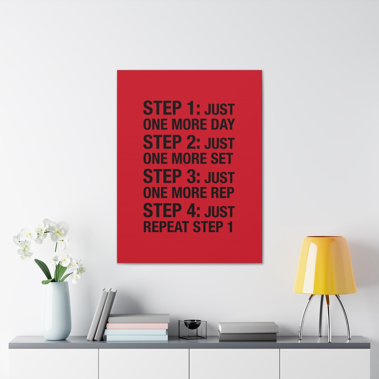 Steps 1 - 4 (Gym Inspiration) - Canvas Stretched (0.75")