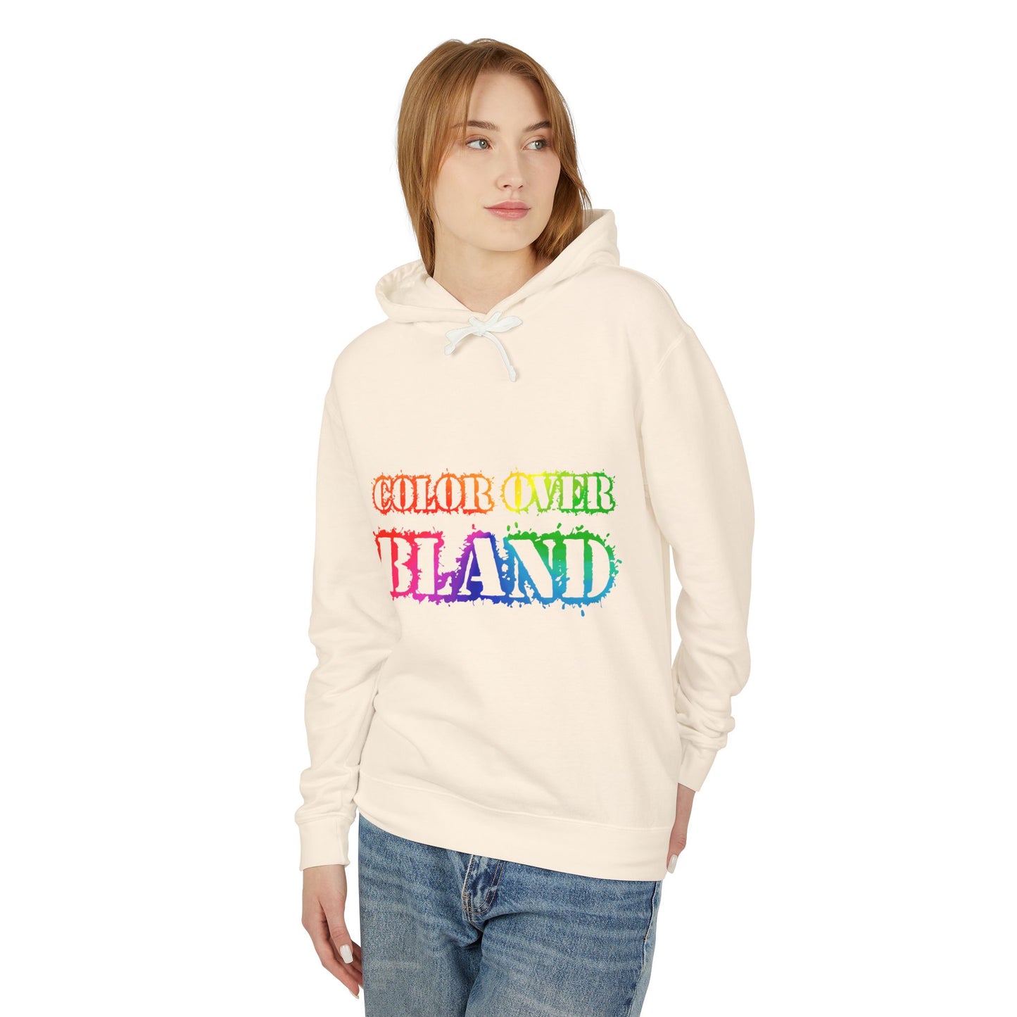 Color Over Bland (Colorway 1) Lightweight Hooded Sweatshirt
