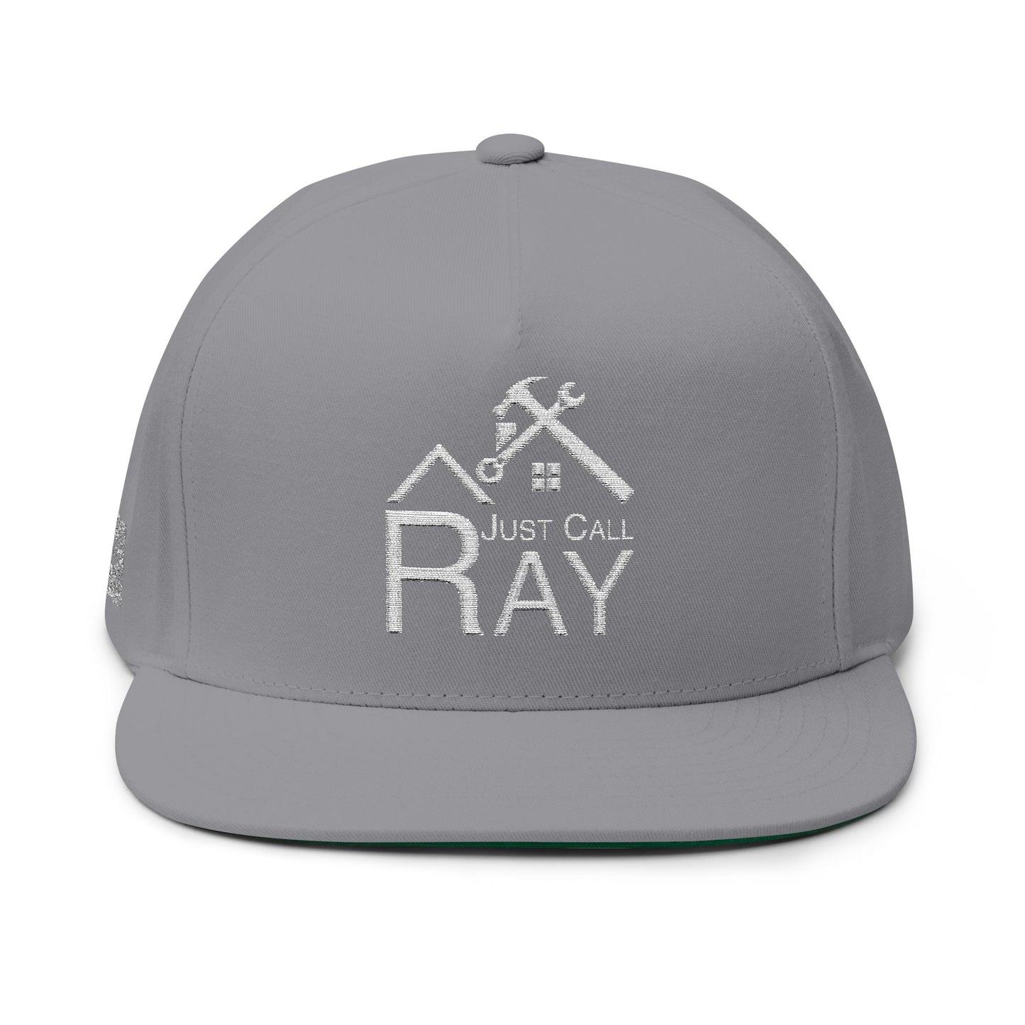 Embroidered Flat Bill Cap - "Just Call Ray" Handyman Logo