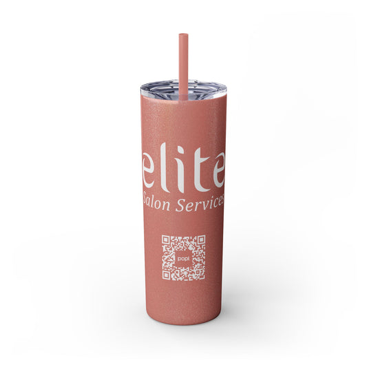 Elite Salon Services Custom Skinny Tumbler With Straw (20oz)