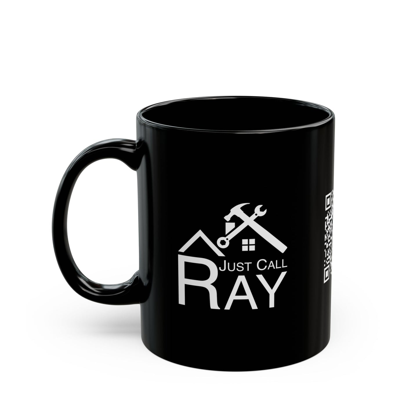 Just Call Ray Mug — Blue Black Ceramic Coffee Cup for Handyman & Home Services