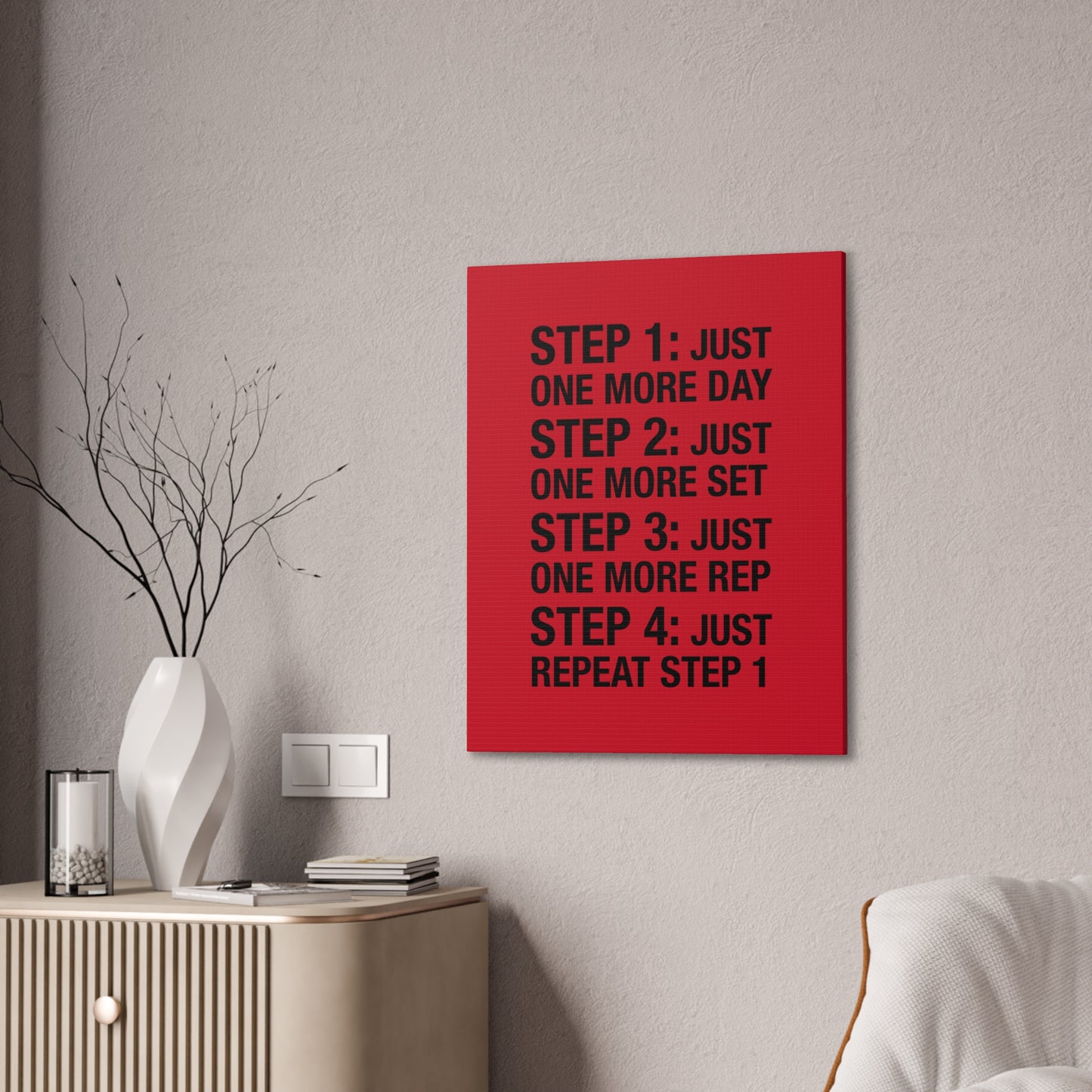 Steps 1 - 4 (Gym Inspiration) - Canvas Stretched (0.75")