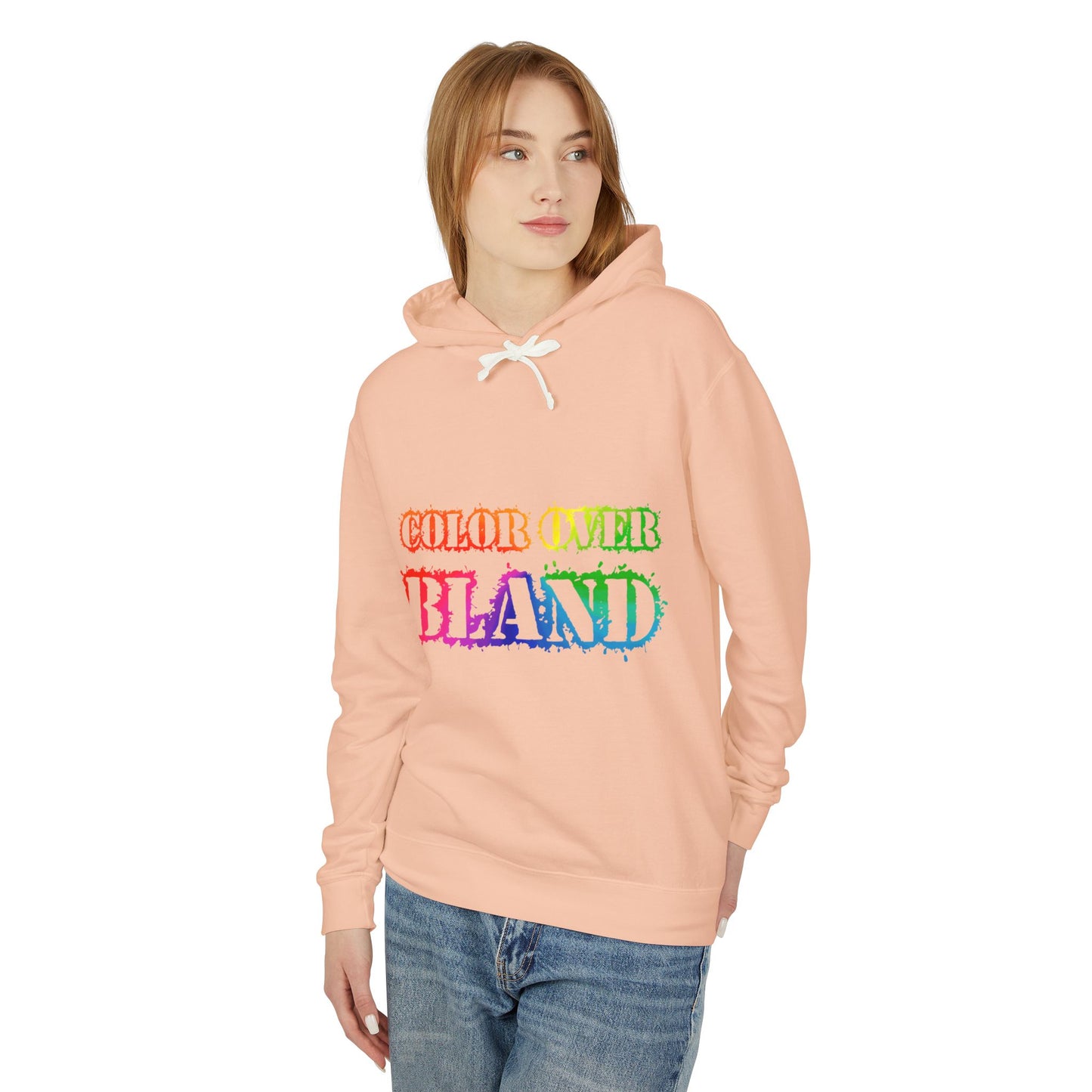 Color Over Bland (Colorway 1) Lightweight Hooded Sweatshirt