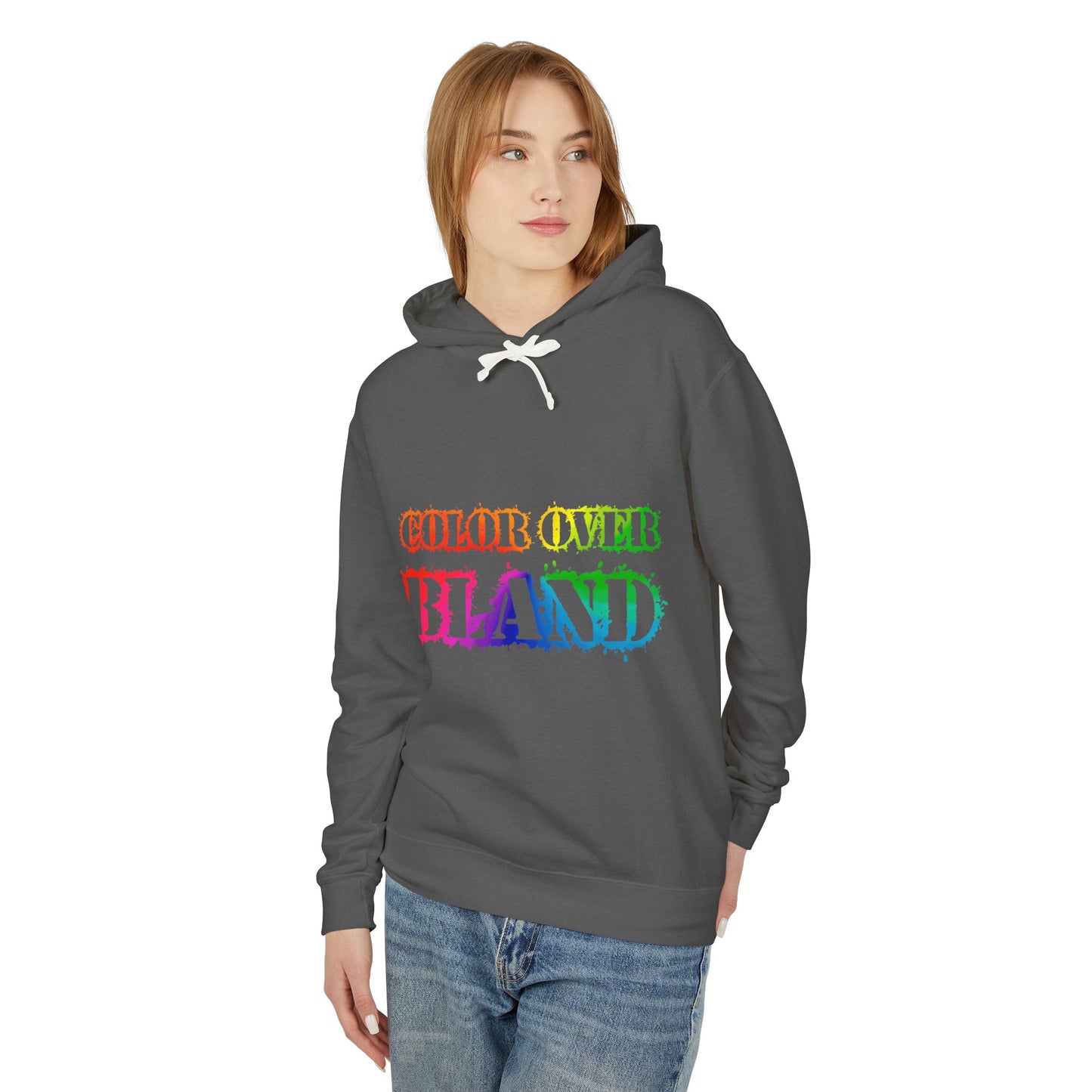 Color Over Bland (Colorway 1) Lightweight Hooded Sweatshirt