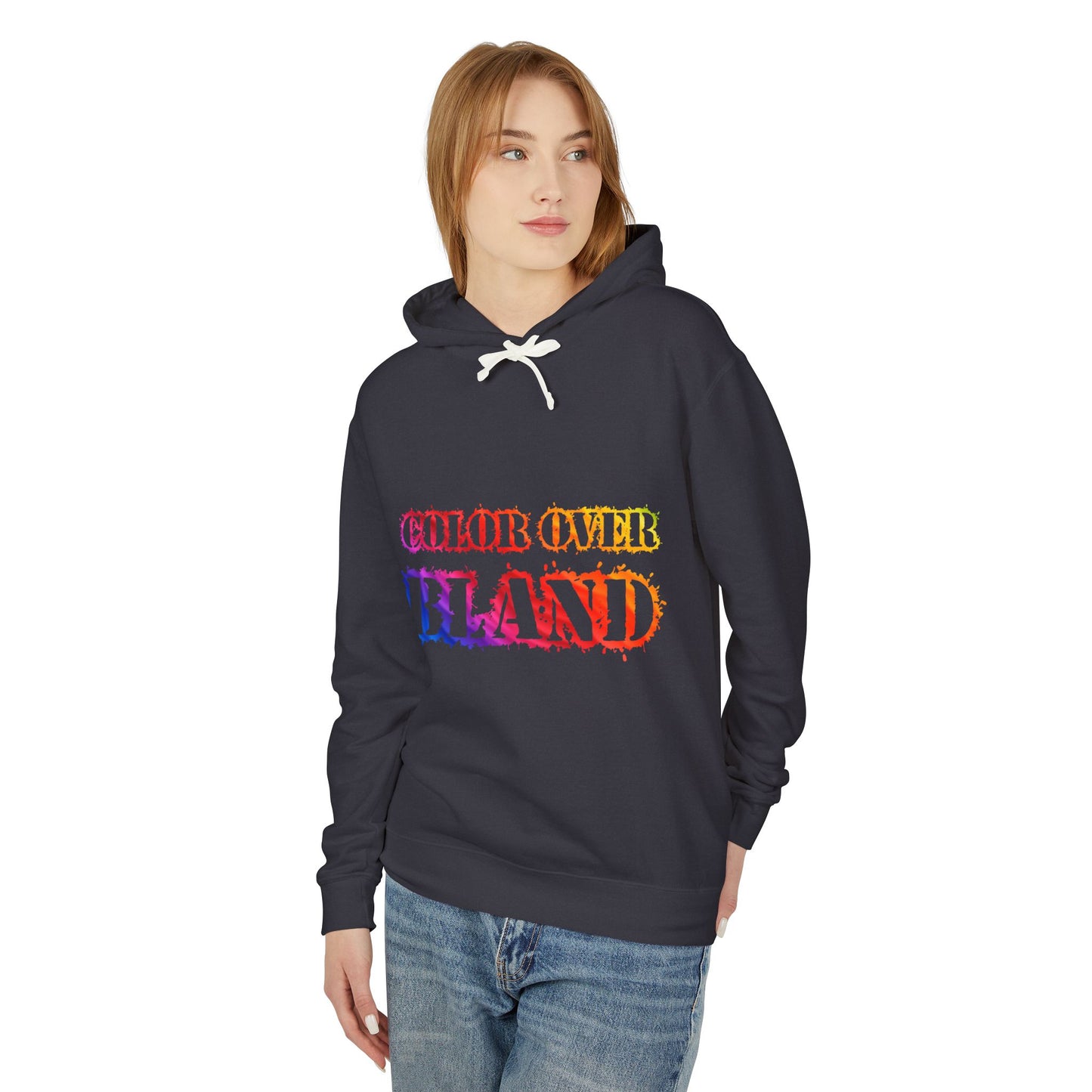 Color Over Bland (Colorway 2) Lightweight Hooded Sweatshirt