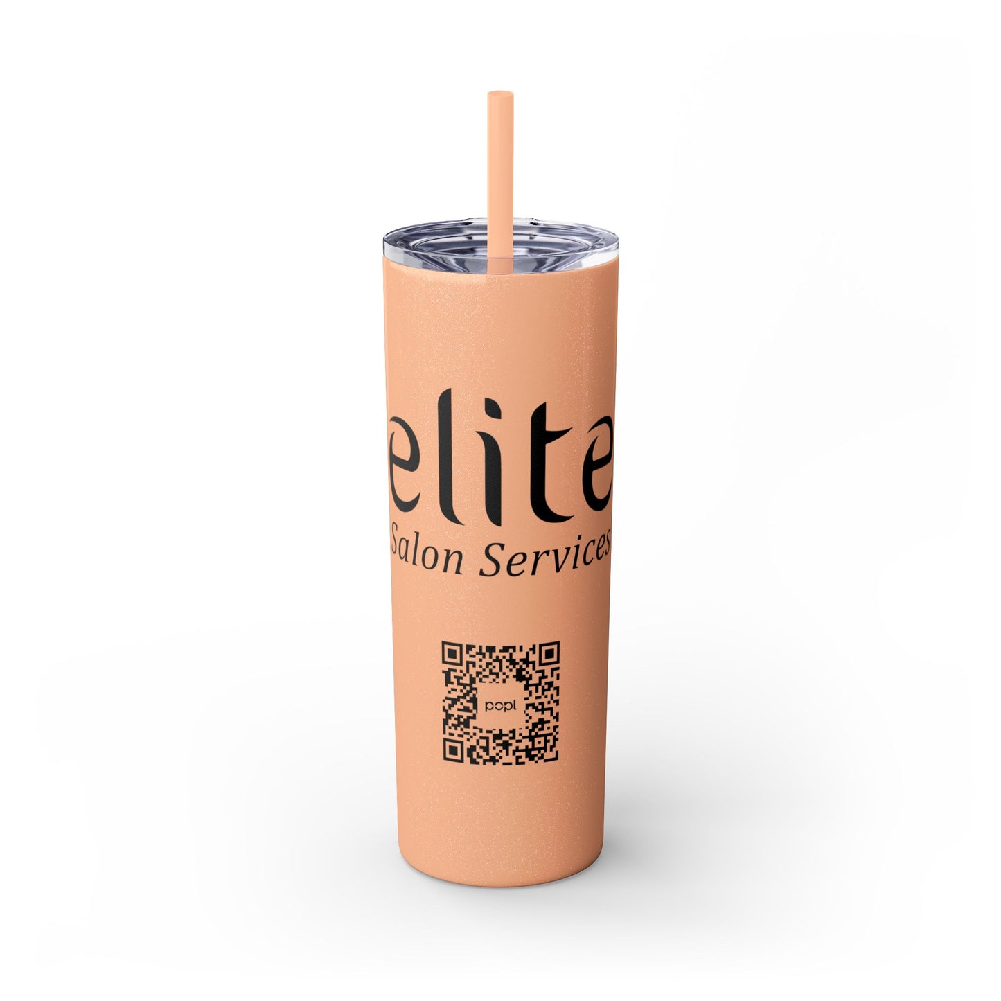 Elite Salon Services Custom Skinny Tumbler With Straw (20oz)