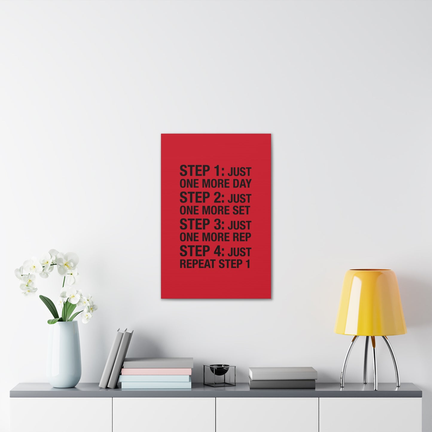 Steps 1 - 4 (Gym Inspiration) - Canvas Stretched (0.75")