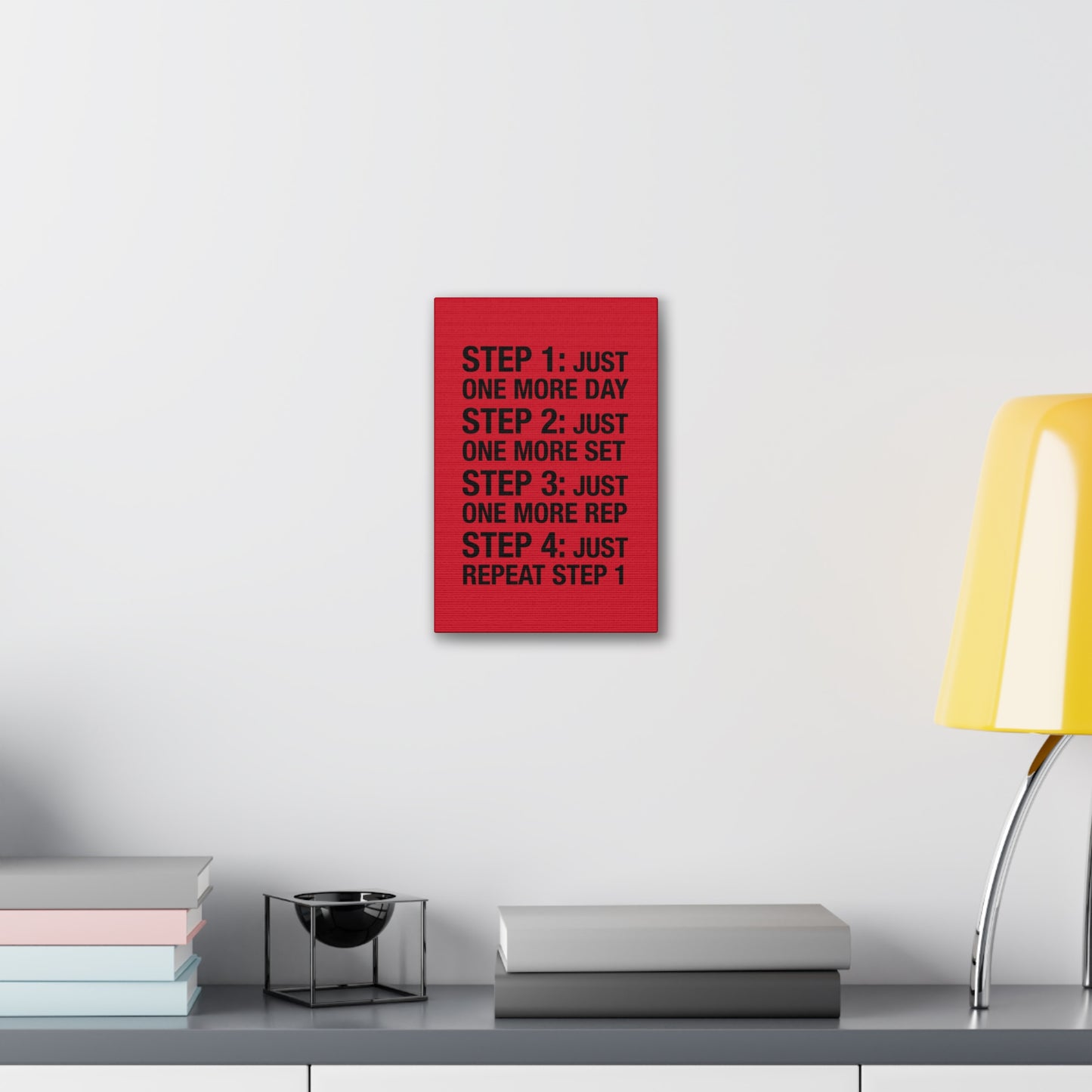 Steps 1 - 4 (Gym Inspiration) - Canvas Stretched (0.75")