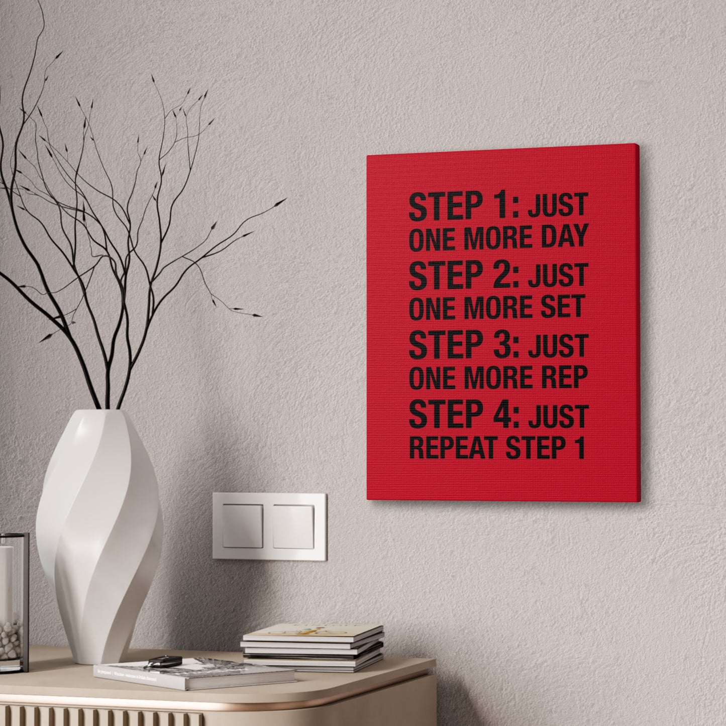 Steps 1 - 4 (Gym Inspiration) - Canvas Stretched (0.75")