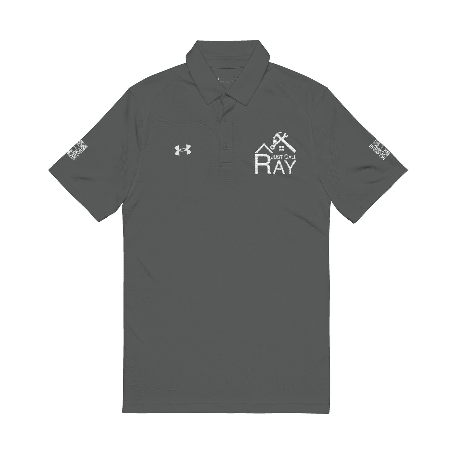 Embroidered ‘Just Call Ray Handyman’ Tool Logo Polo — Men's Performance Work Polo
