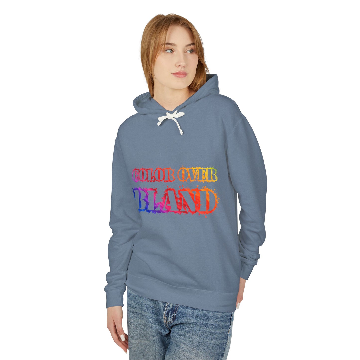 Color Over Bland (Colorway 2) Lightweight Hooded Sweatshirt