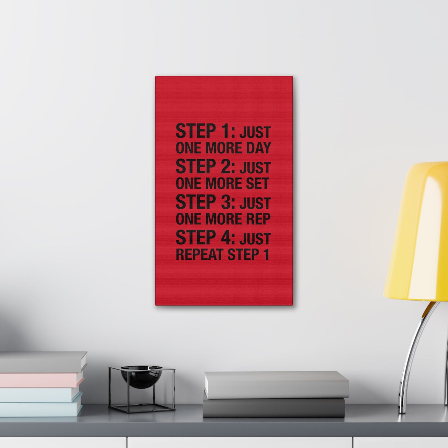 Steps 1 - 4 (Gym Inspiration) - Canvas Stretched (0.75")