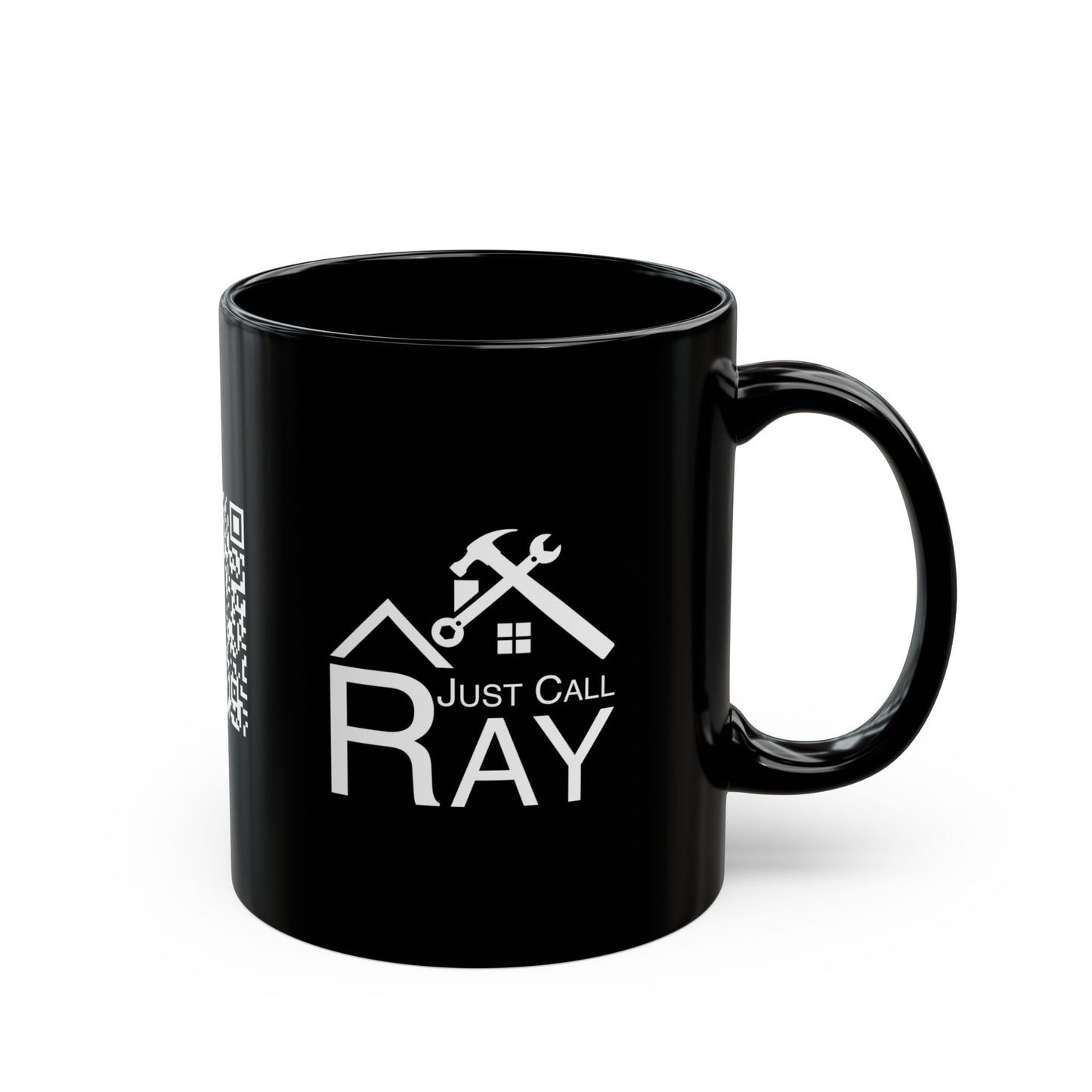 Just Call Ray Mug — Blue Black Ceramic Coffee Cup for Handyman & Home Services