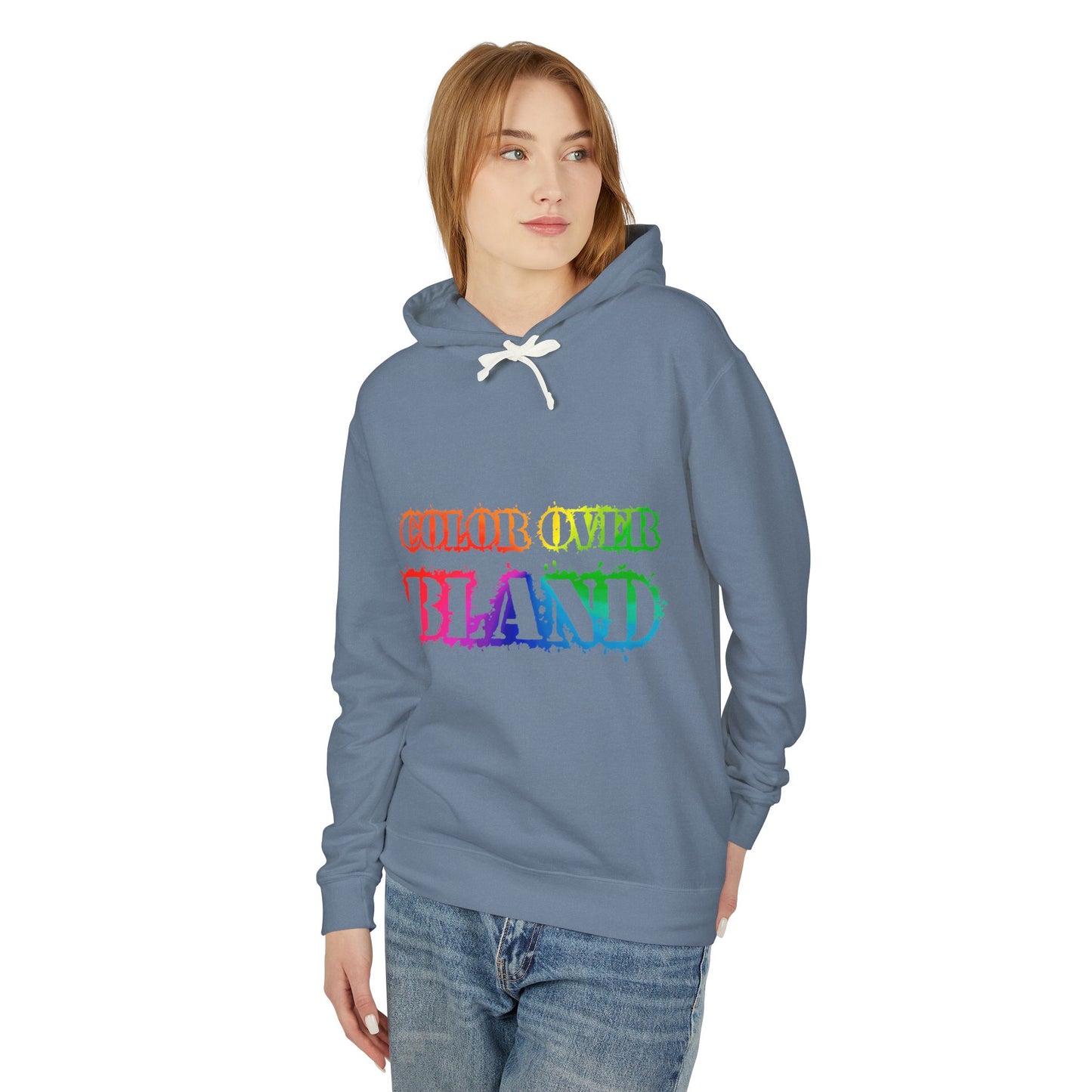 Color Over Bland (Colorway 1) Lightweight Hooded Sweatshirt