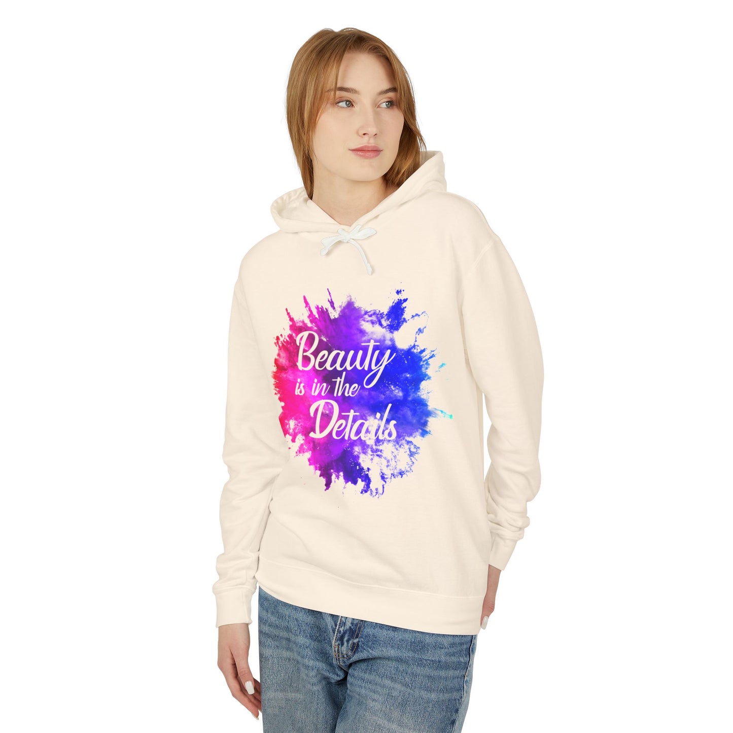 Beauty Is In The Details (Splash) Lightweight Hooded Sweatshirt