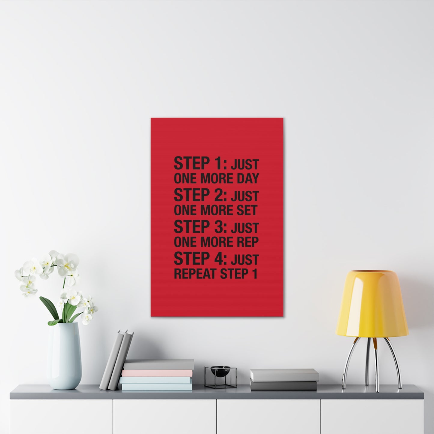 Steps 1 - 4 (Gym Inspiration) - Canvas Stretched (0.75")