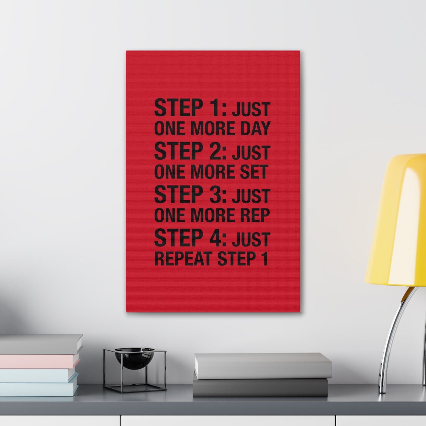 Steps 1 - 4 (Gym Inspiration) - Canvas Stretched (0.75")