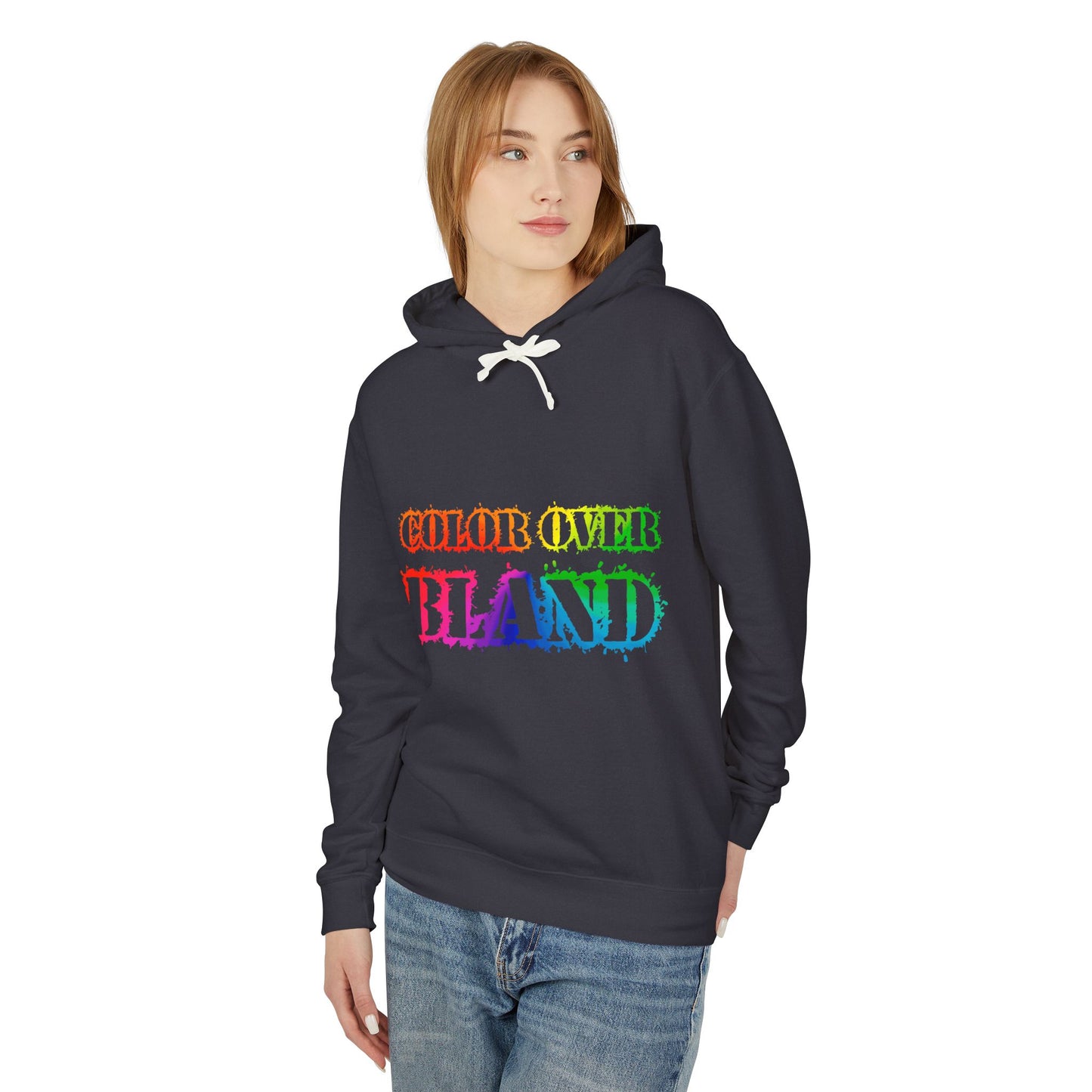 Color Over Bland (Colorway 1) Lightweight Hooded Sweatshirt