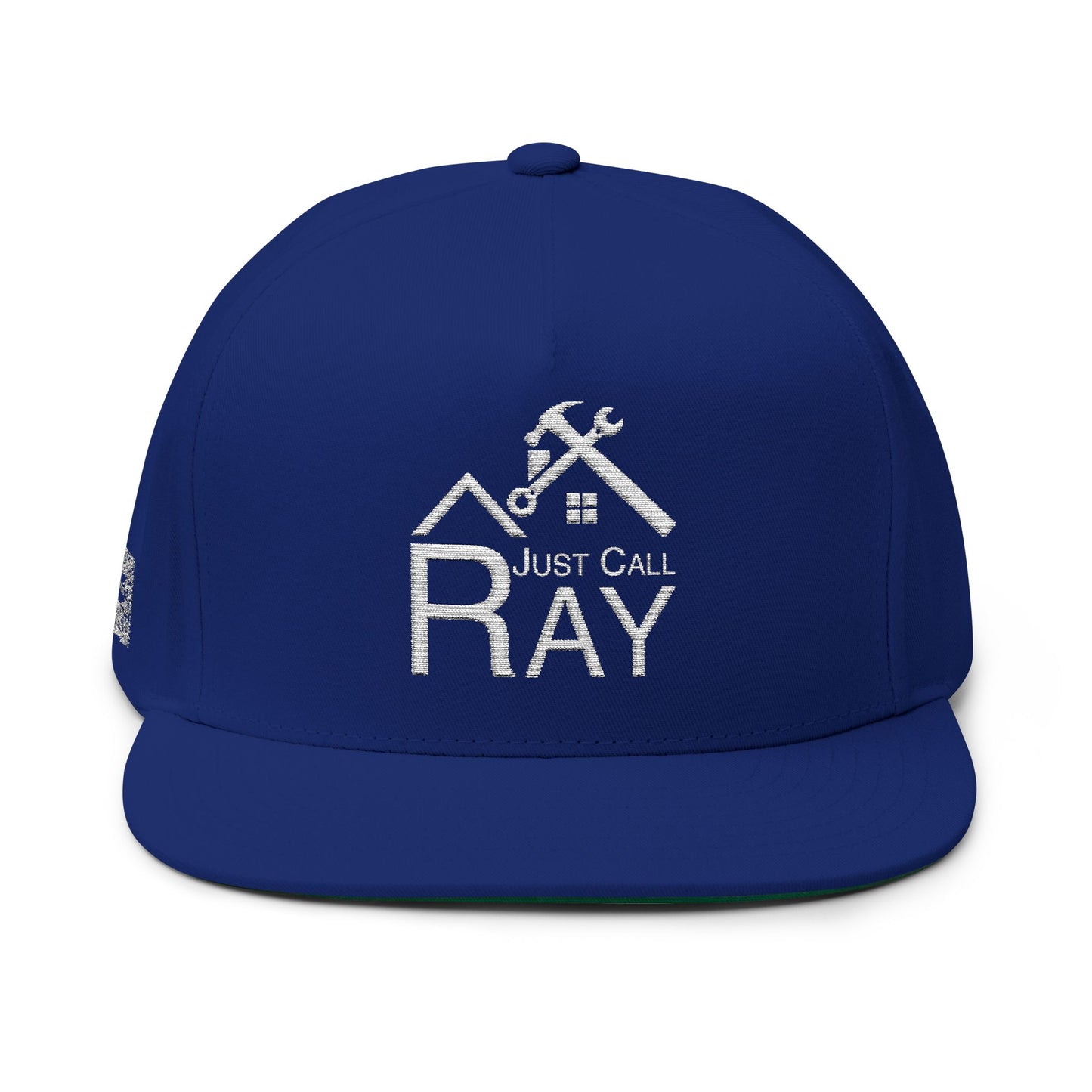 Embroidered Flat Bill Cap - "Just Call Ray" Handyman Logo