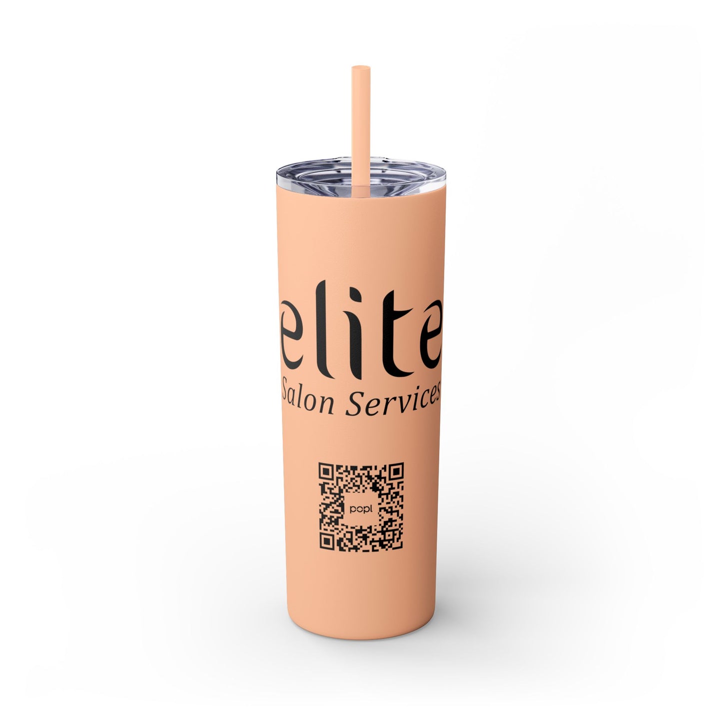 Elite Salon Services Custom Skinny Tumbler With Straw (20oz)