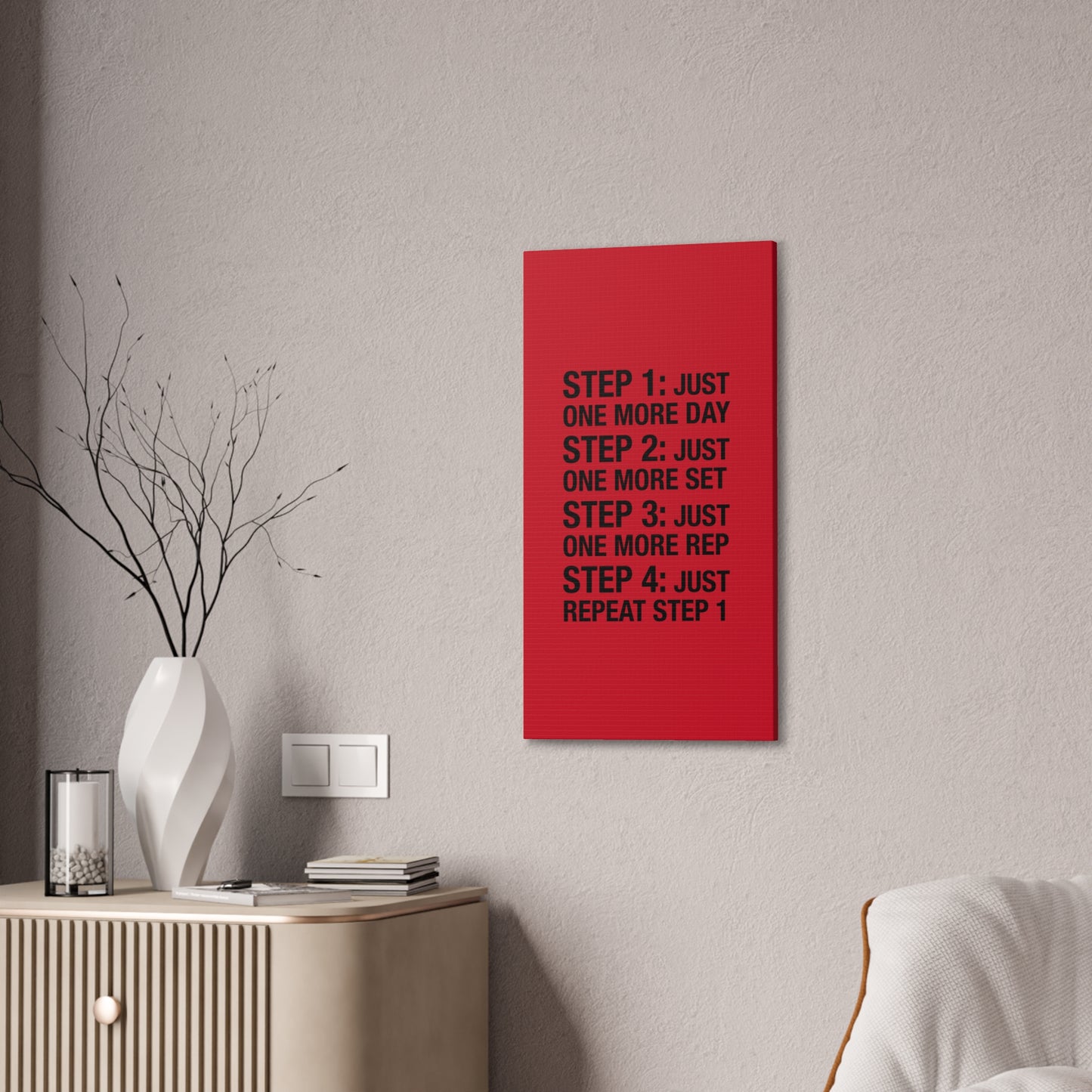 Steps 1 - 4 (Gym Inspiration) - Canvas Stretched (0.75")