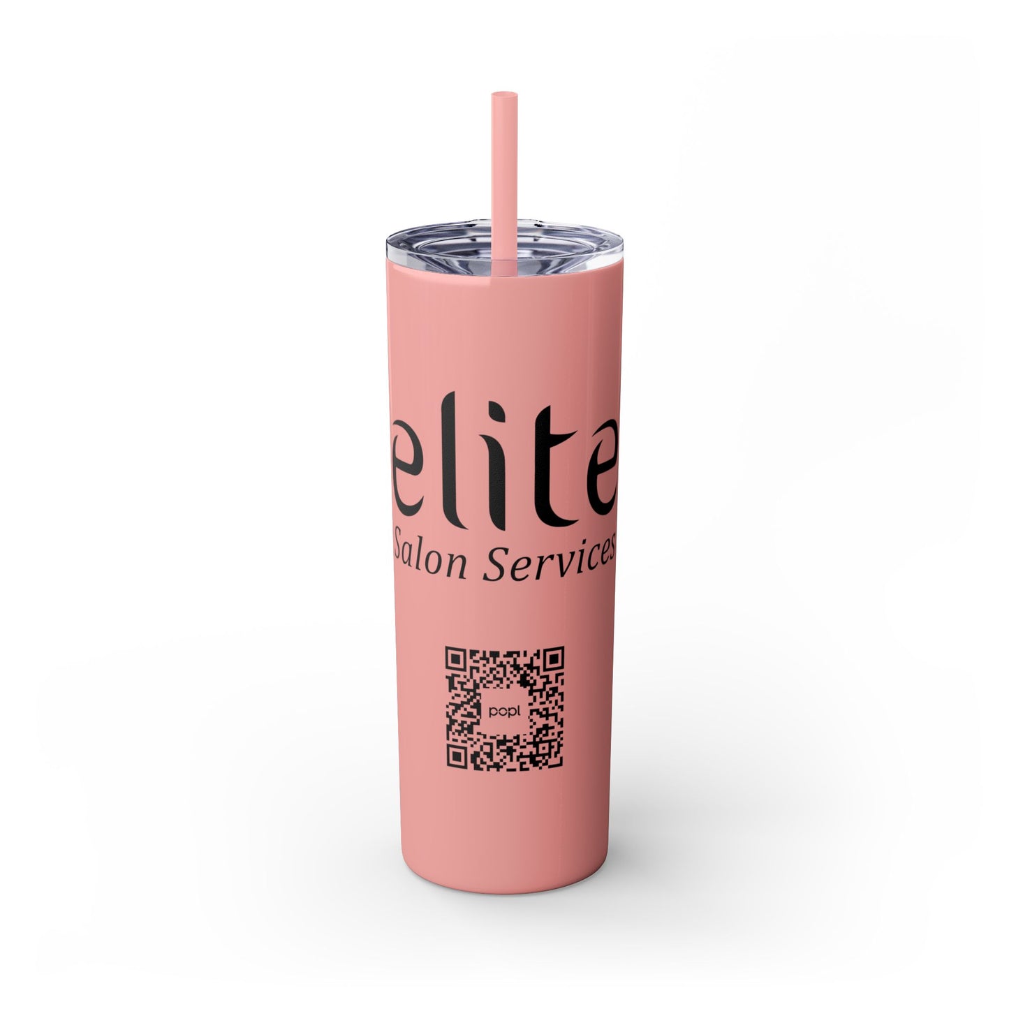 Elite Salon Services Custom Skinny Tumbler With Straw (20oz)